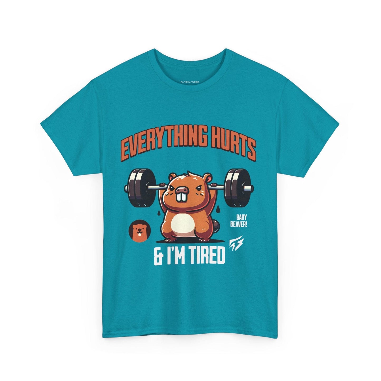 T-shirt de sport Beaver Everything Hurts &amp; I'm Tired T-shirt de sport Flashlander en coton unisexe noir anthracite T-shirt graphique de performance