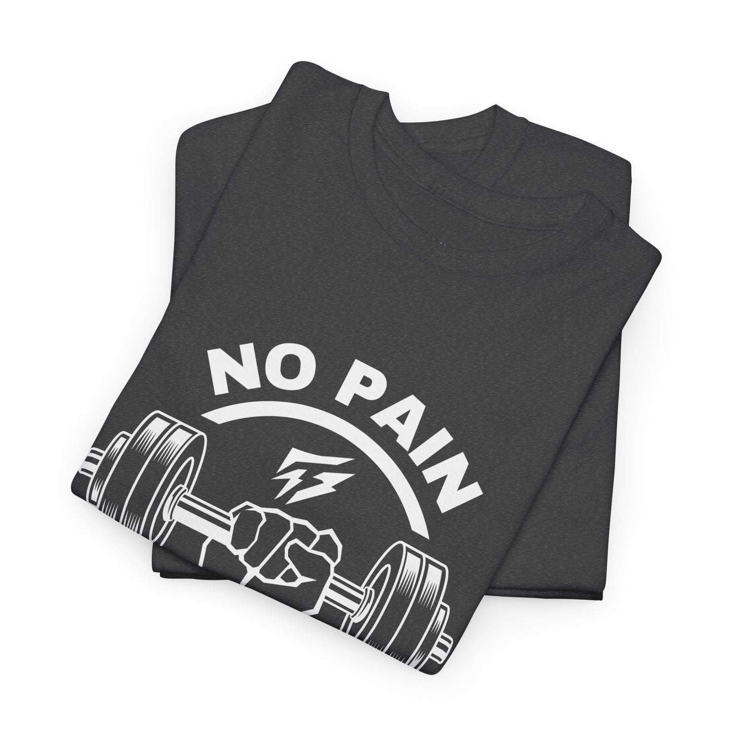 T-shirt de sport Lifting Flashlander avec citation « No Pain No Gain »