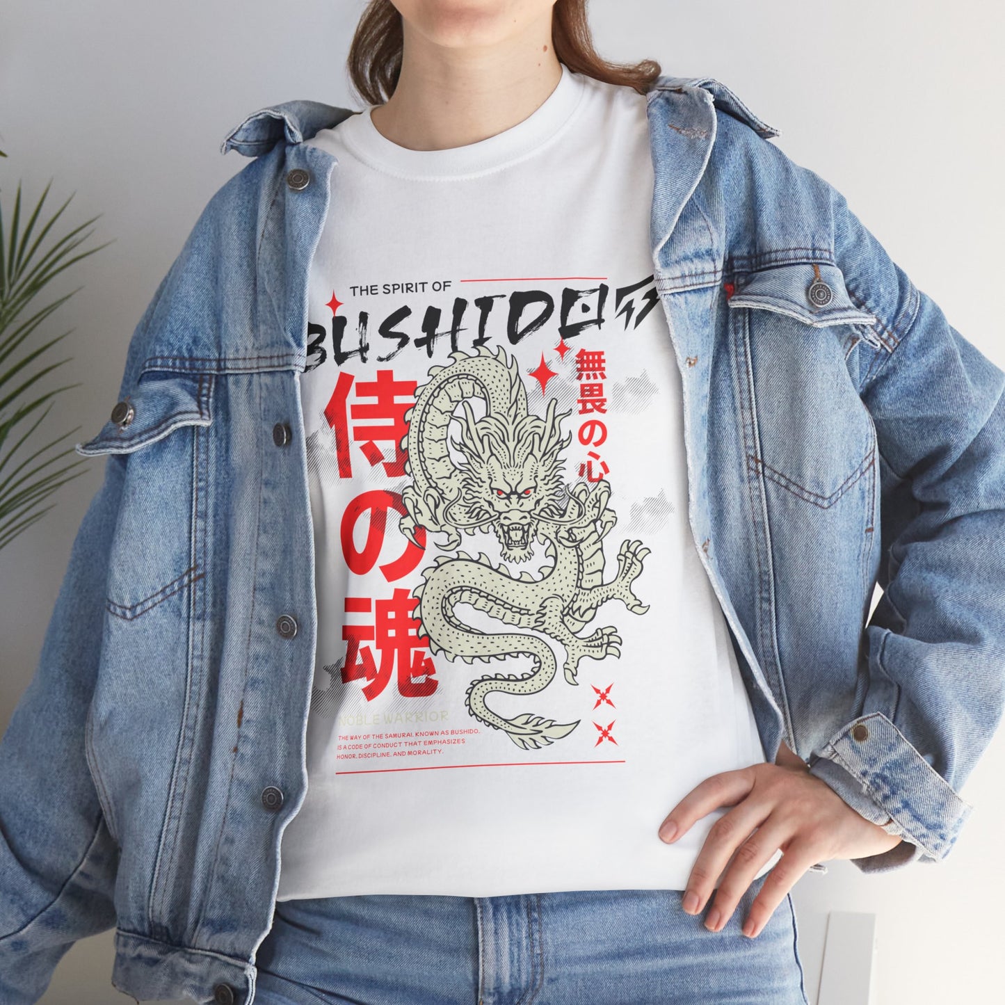 Dragon Gym Shirt The Spirit of Bushido T-Shirt Flashlander Cotton Unisex Charcoal Black Graphic Tee