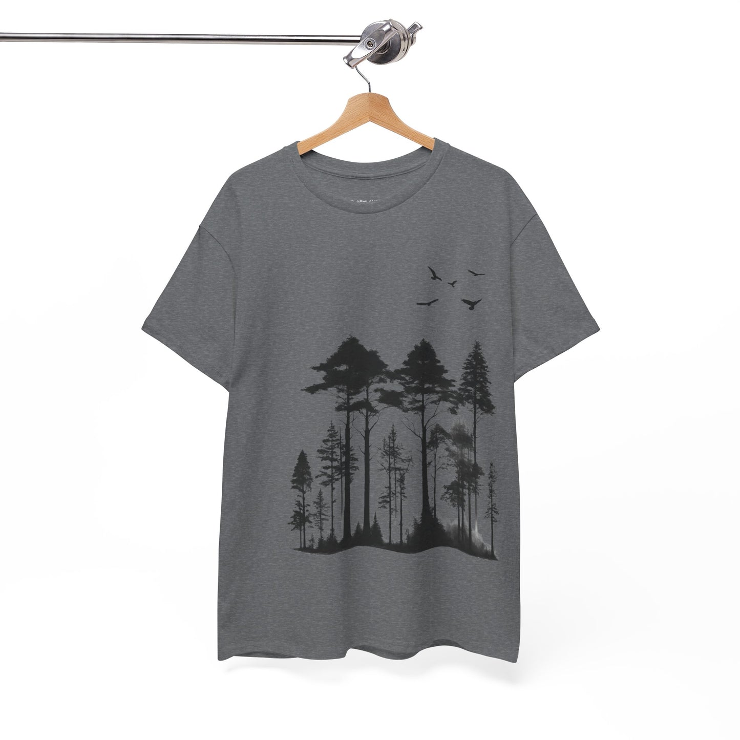 Camisa del bosque de pinos Camiseta unisex de algodón pesado Flashlander