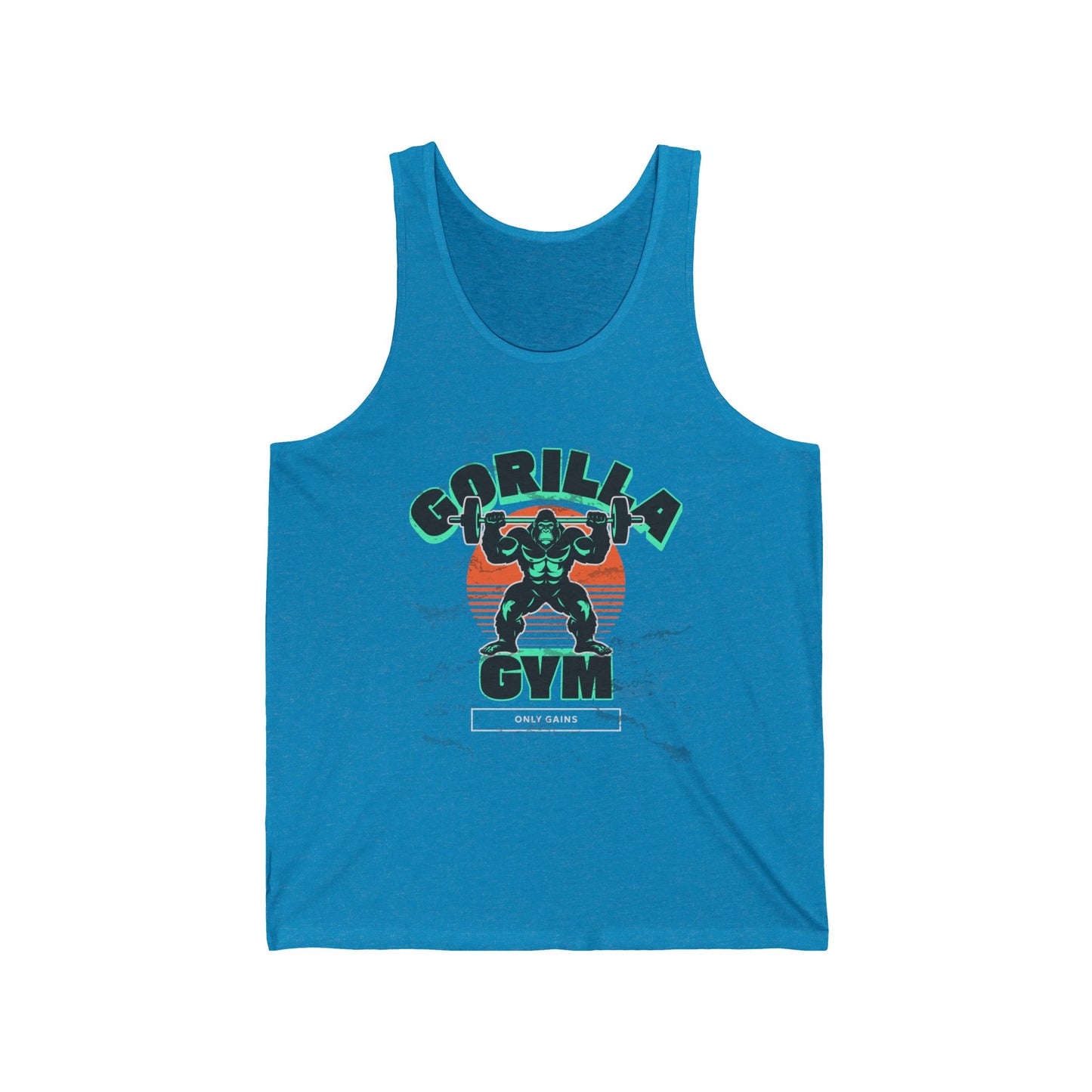 Gorilla Gym Bodybuilding Cotton Unisex Jersey Tank Flashlander Charcoal Black