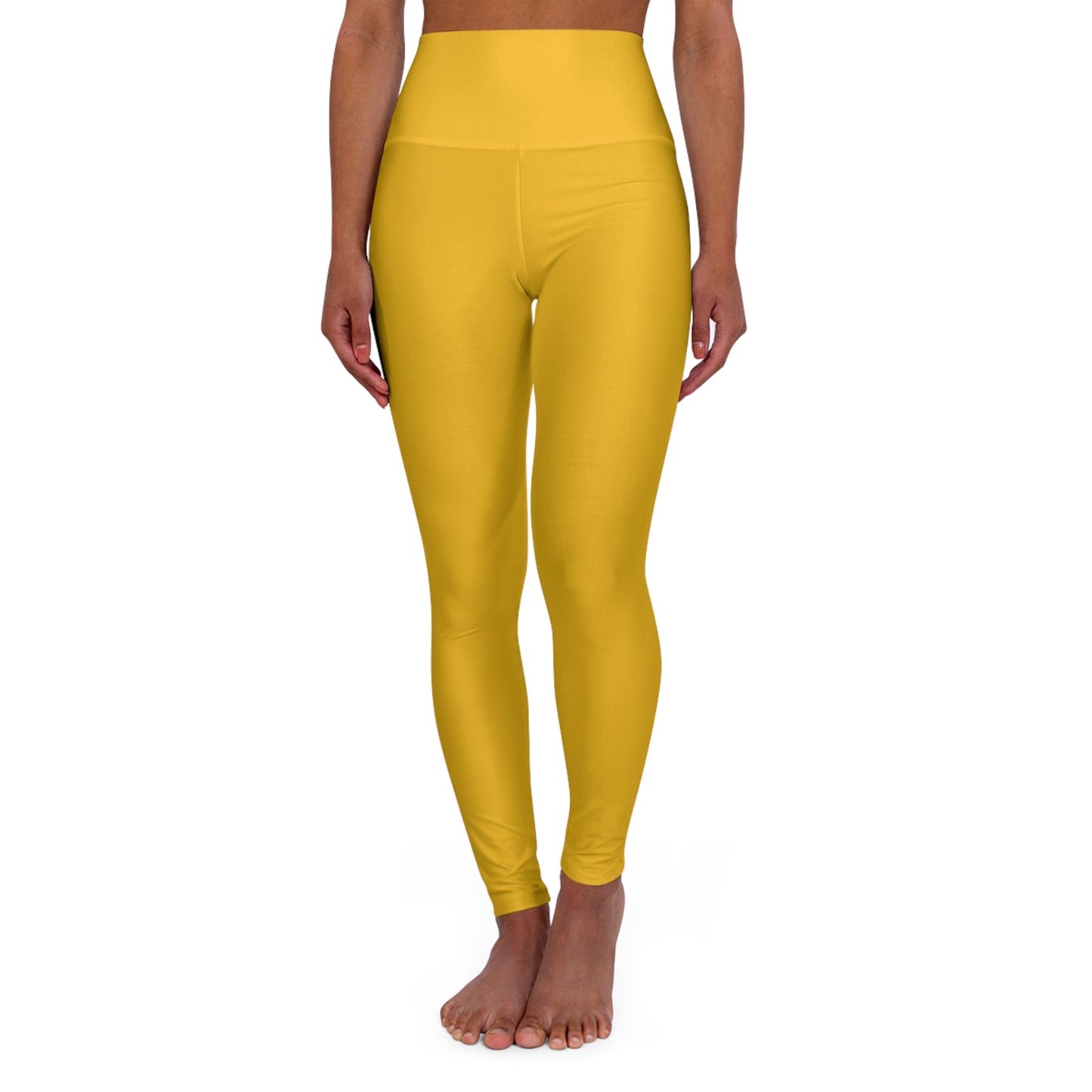 Flashlander Sportswear Zen High Waisted Yoga Leggings Yellow (AOP) B