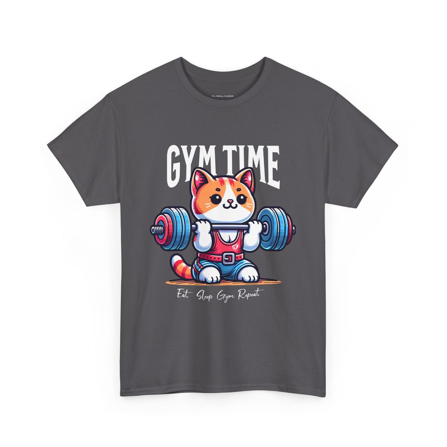 Cute Cat Gym Time Shirt Flashlander Graphic Tee