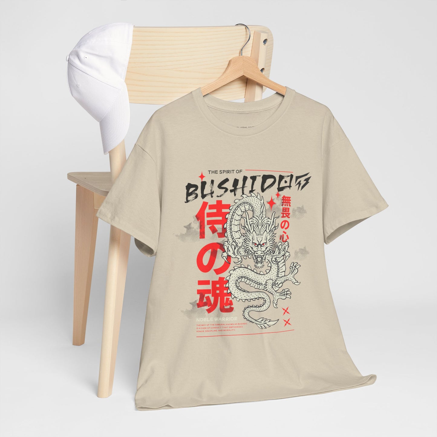 Dragon Gym Shirt The Spirit of Bushido T-Shirt Flashlander Cotton Unisex Charcoal Black Graphic Tee