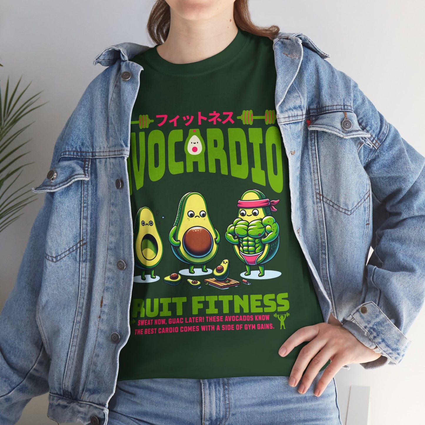 Avocardio Active Gym Shirt Avocado Fitness Graphic Tee