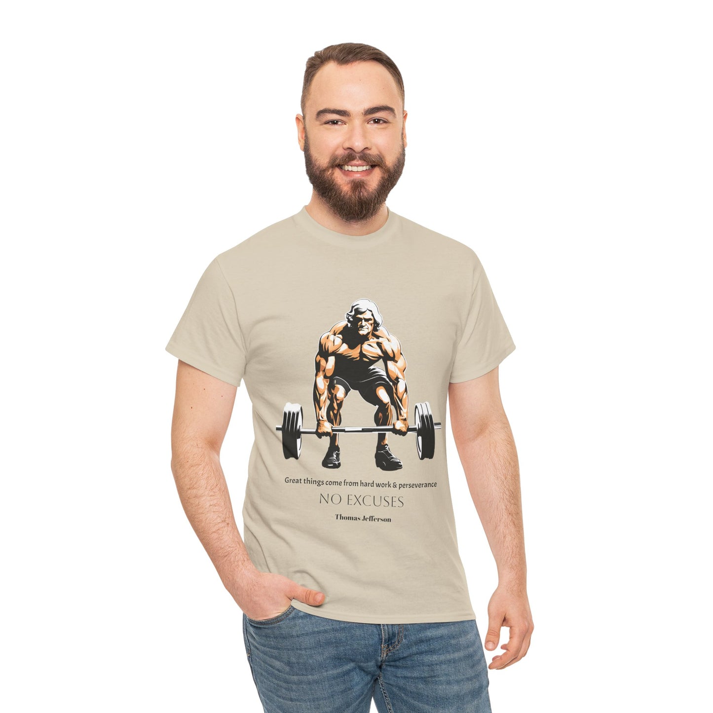 Thomas Jefferson Bodybuilder Shirt - Flashlander Great Things Come From Hard Work And Perseverance, No excuses Graphic Tee