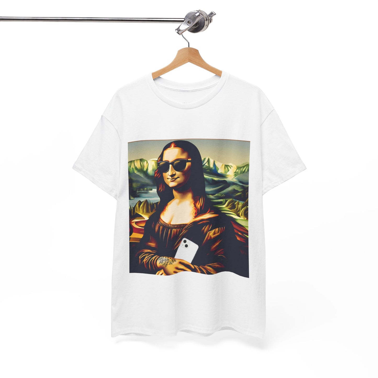 Camiseta deportiva de Flashlander: Mona Lisa moderna y divertida 