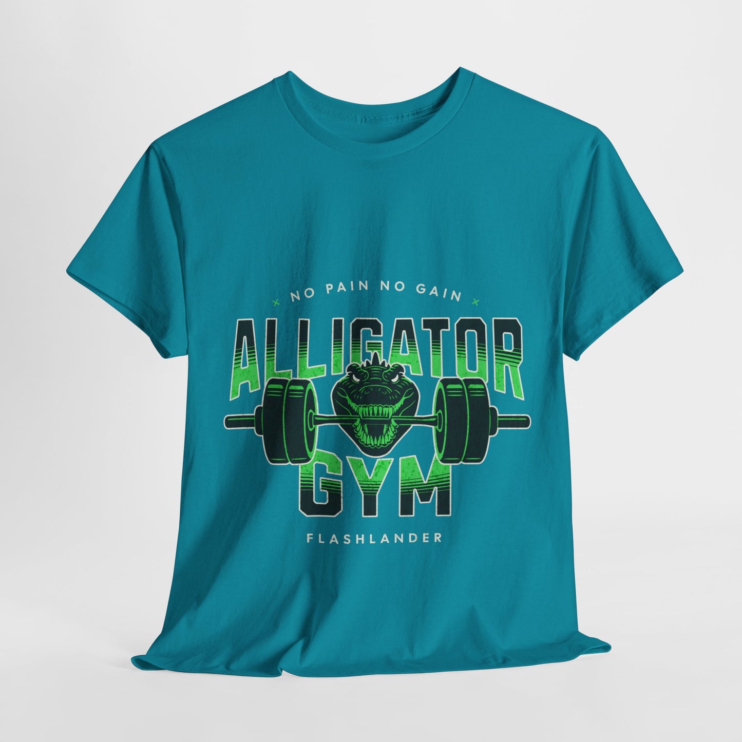 Aligator Gym Shirt Flashlander Cotton Unisex Charcoal Black Graphic Tee