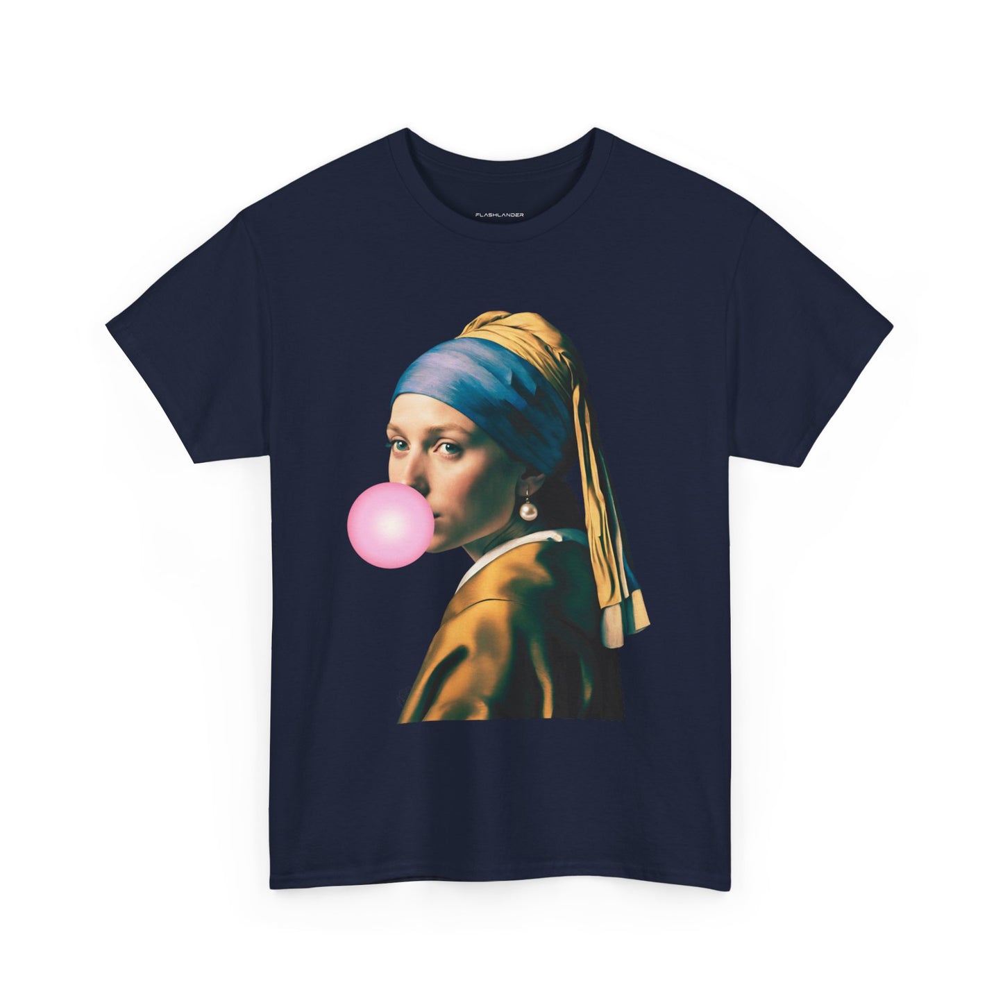 Bubble Gum Girl with a Pearl Earring Johannes Vermeer - Flashlander Gym Shirt