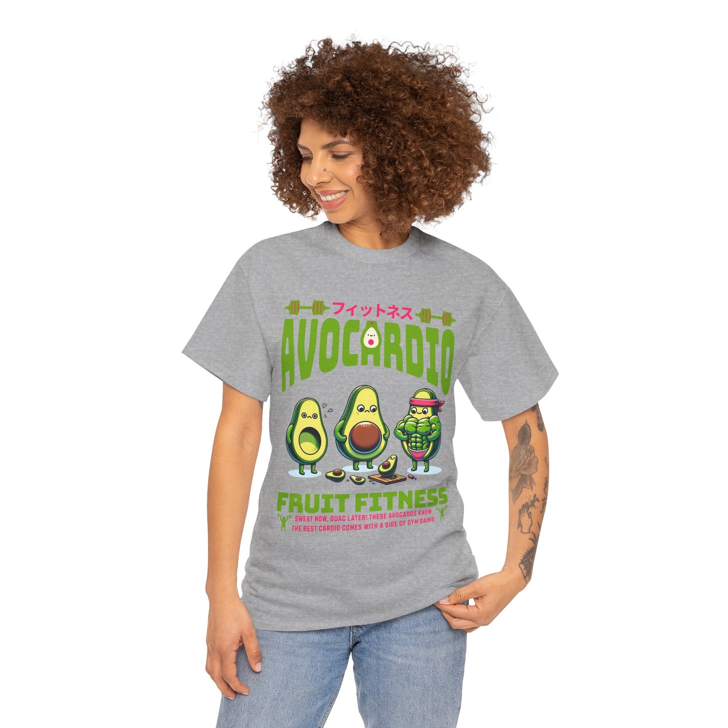 Avocardio Active Gym Shirt Avocado Fitness Graphic Tee