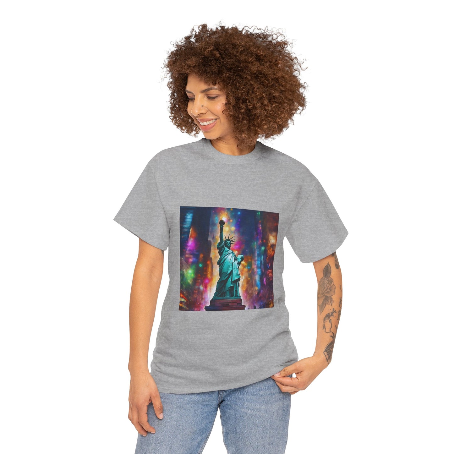 The Statue of Liberty in the Heart of New York Graphic Tee Flashlander