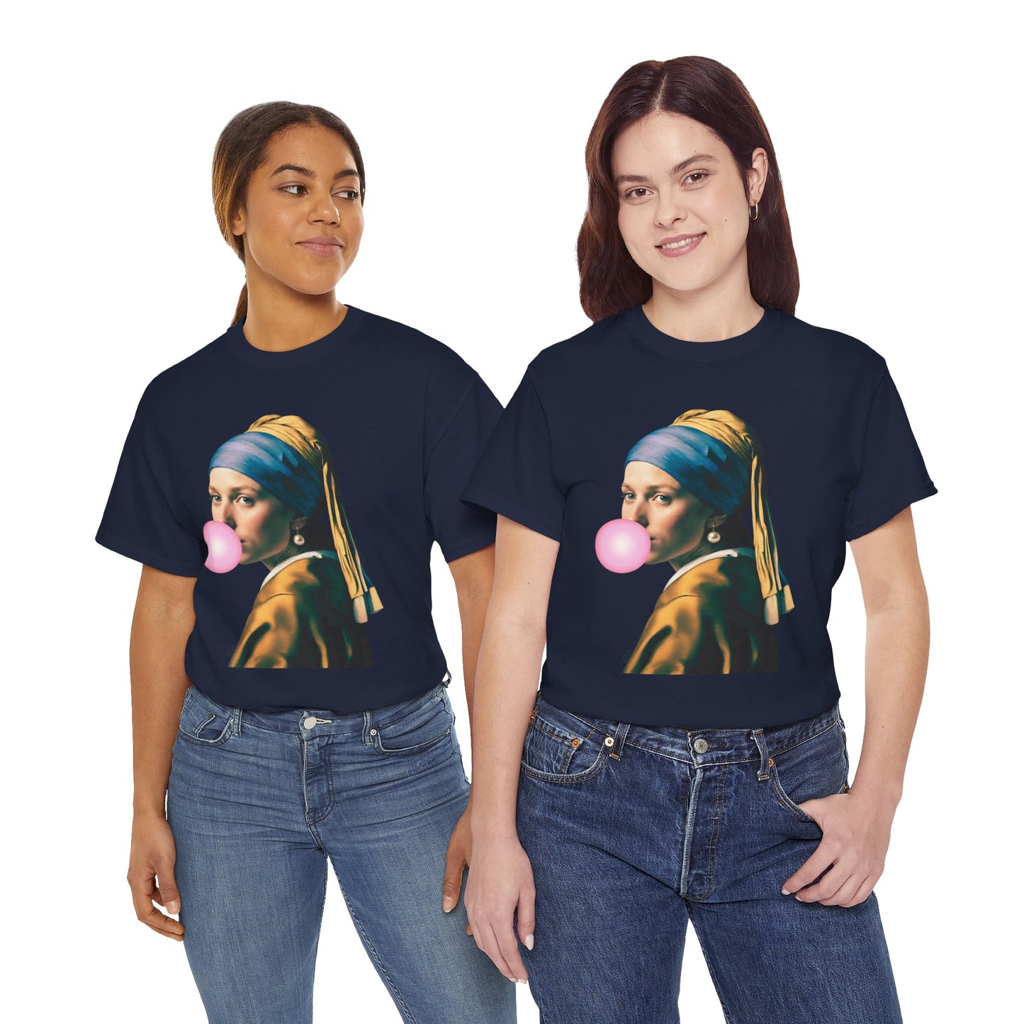 Bubble Gum Girl with a Pearl Earring Johannes Vermeer - Flashlander Gym Shirt