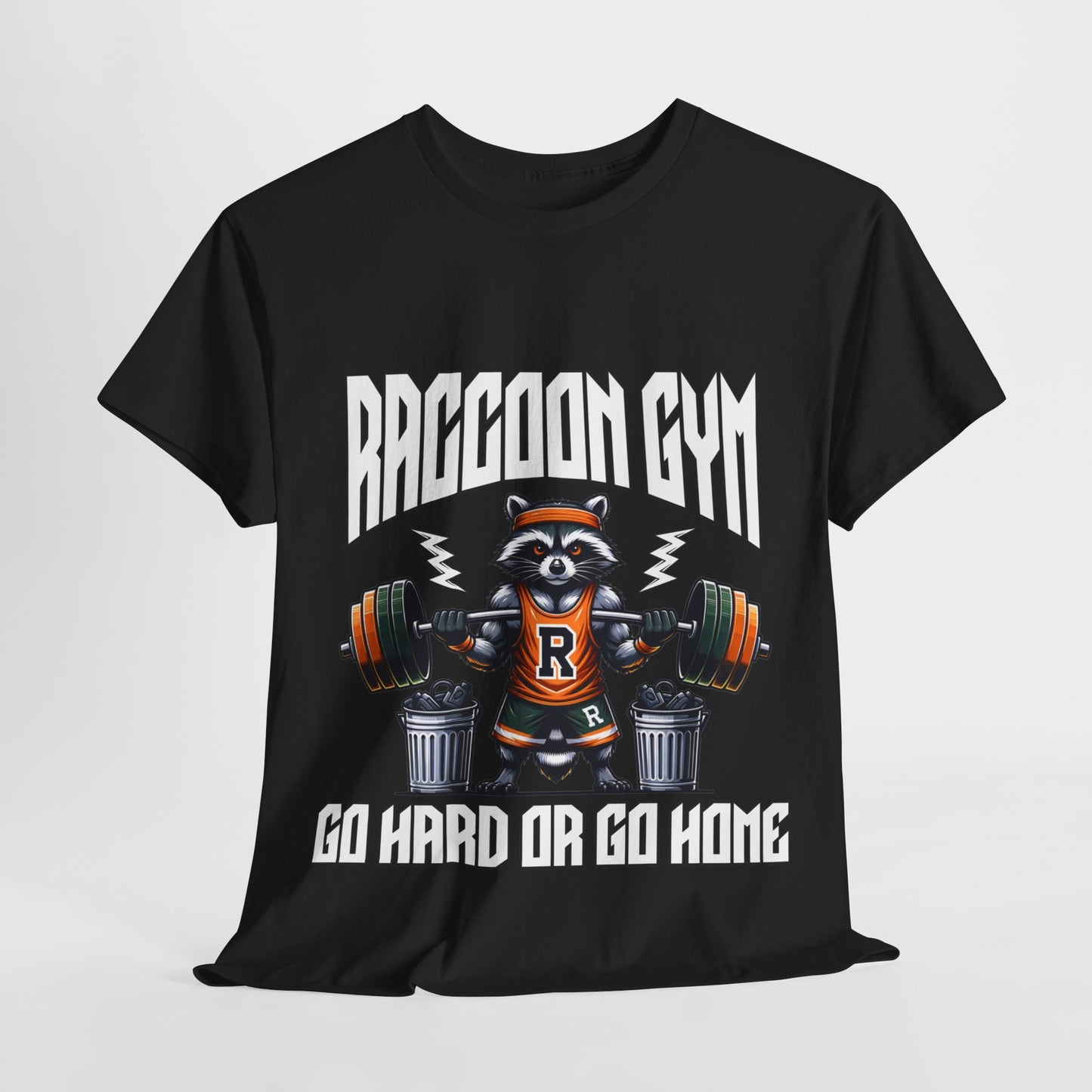 Raccoon Bodybuilder Shirt Flashlander Go Hard or Go Home Gym T-Shirt Cotton Unisex Graphic Tee