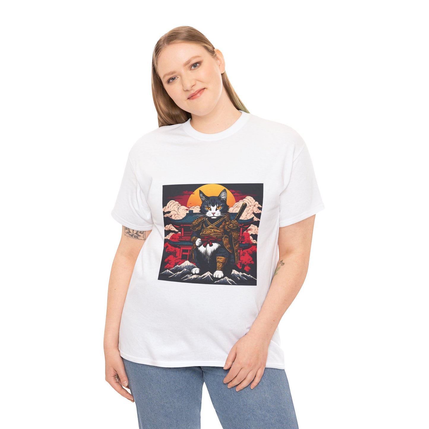 Samurai Cat Cartoon Anime - Flashlander Gym Shirt