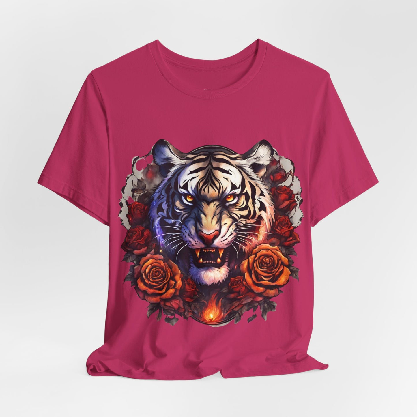 White Tiger Flames Flashlander Gym Shirt