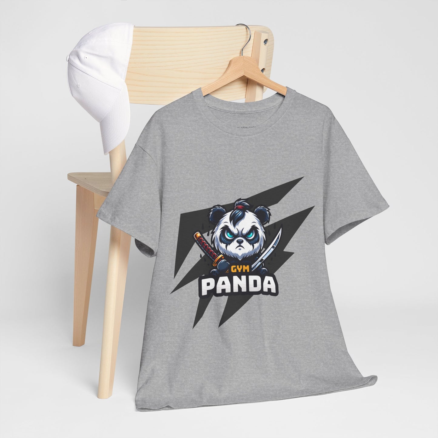 Panda Gym Samurai Shirt Flashlander Performance T-Shirt Cotton Unisex Charcoal Black Graphic Tee