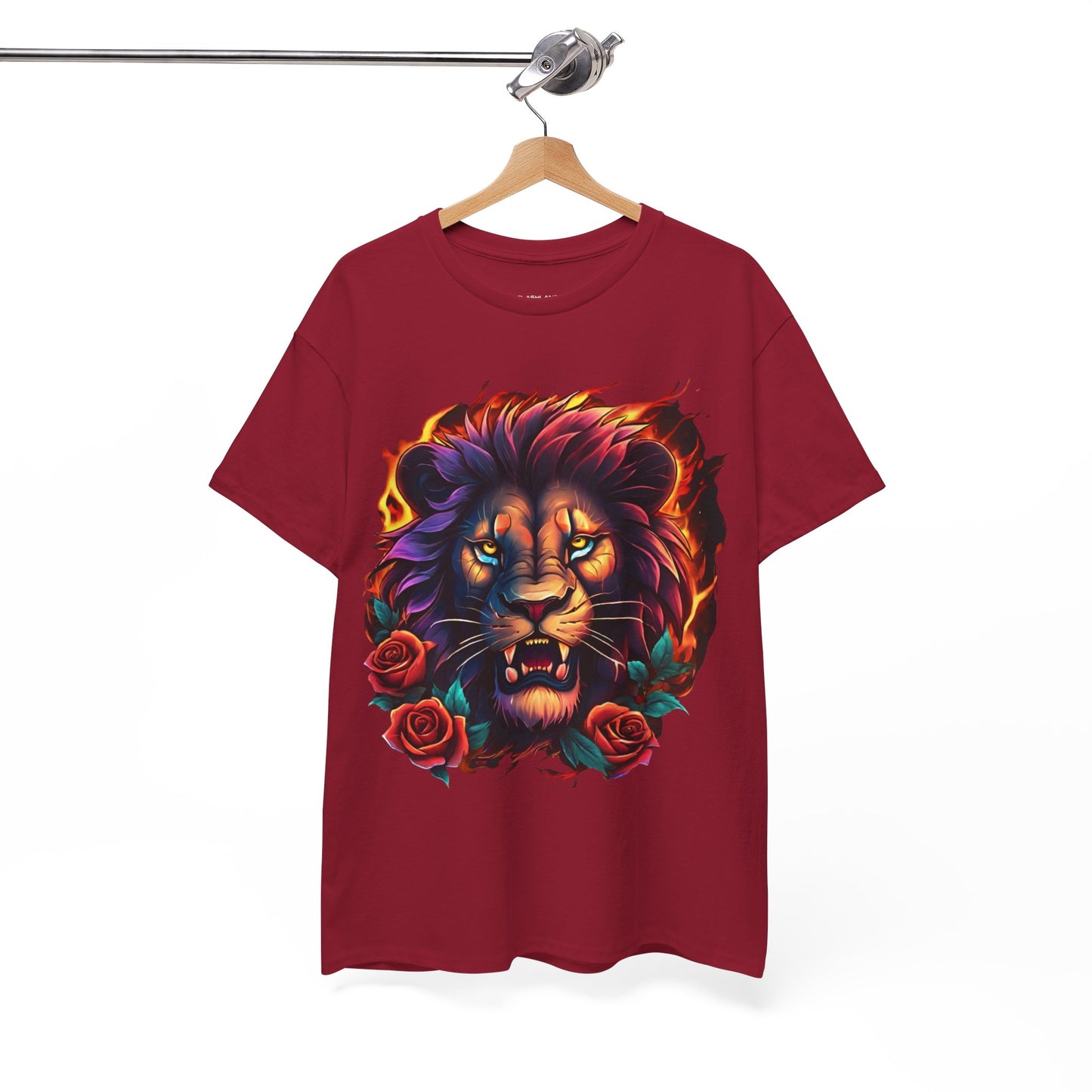 Lion Flames and Roses T-Shirt Flashlander