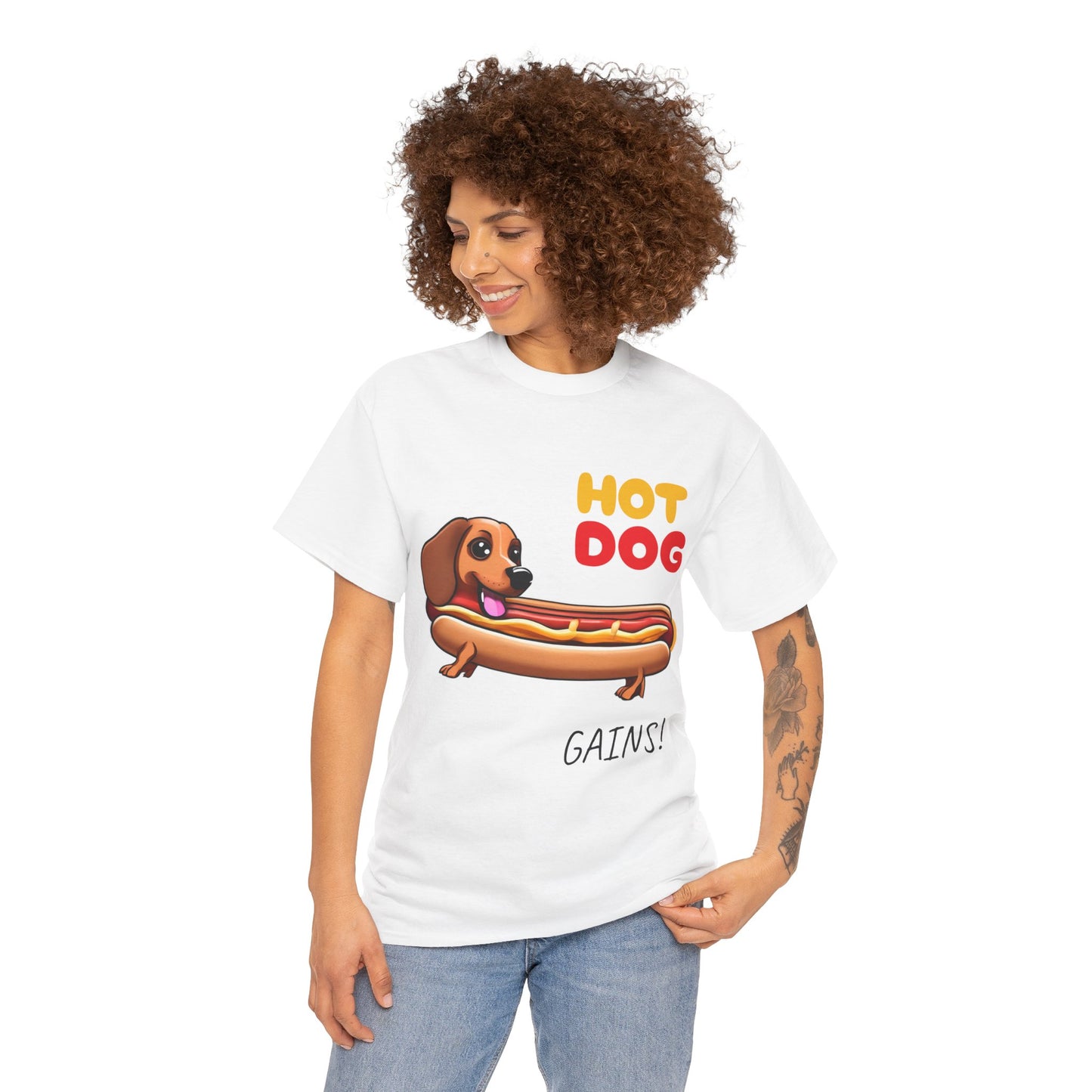 Hot Dog Gains Dachshund Dog - Flashlander Gym Shirt