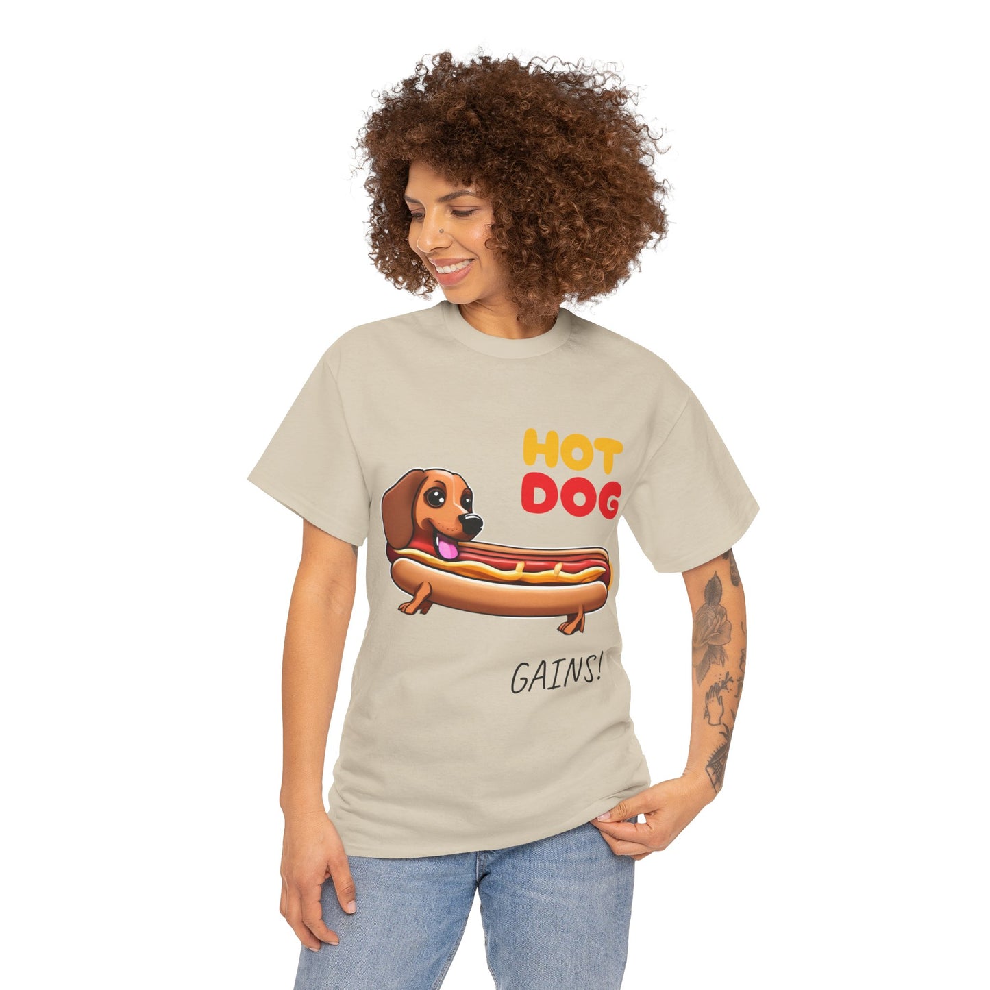 Hot Dog Gains Dachshund Dog - Flashlander Gym Shirt