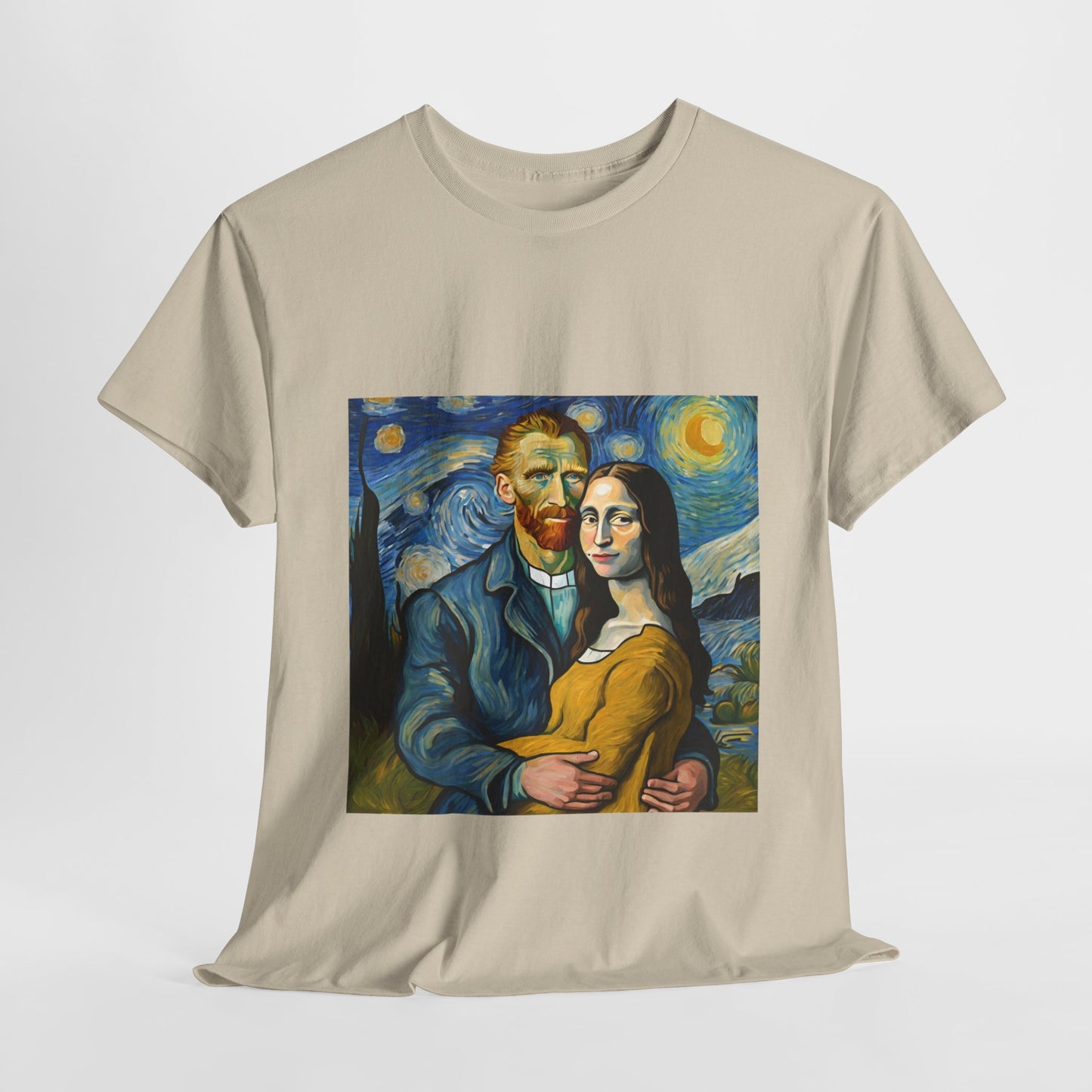 Funny Mona Lisa with Vincent Van Gogh Starry Night - Flashlander Gym Shirt