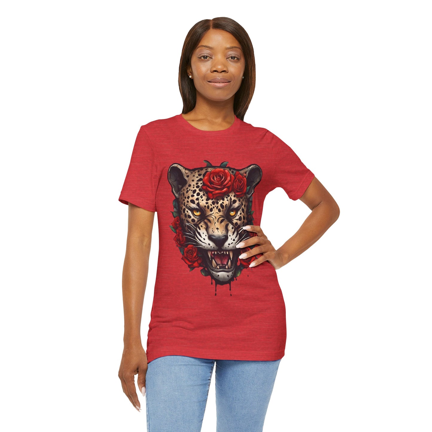 Jaguar Flames and Roses Graphic Tee Flashlander