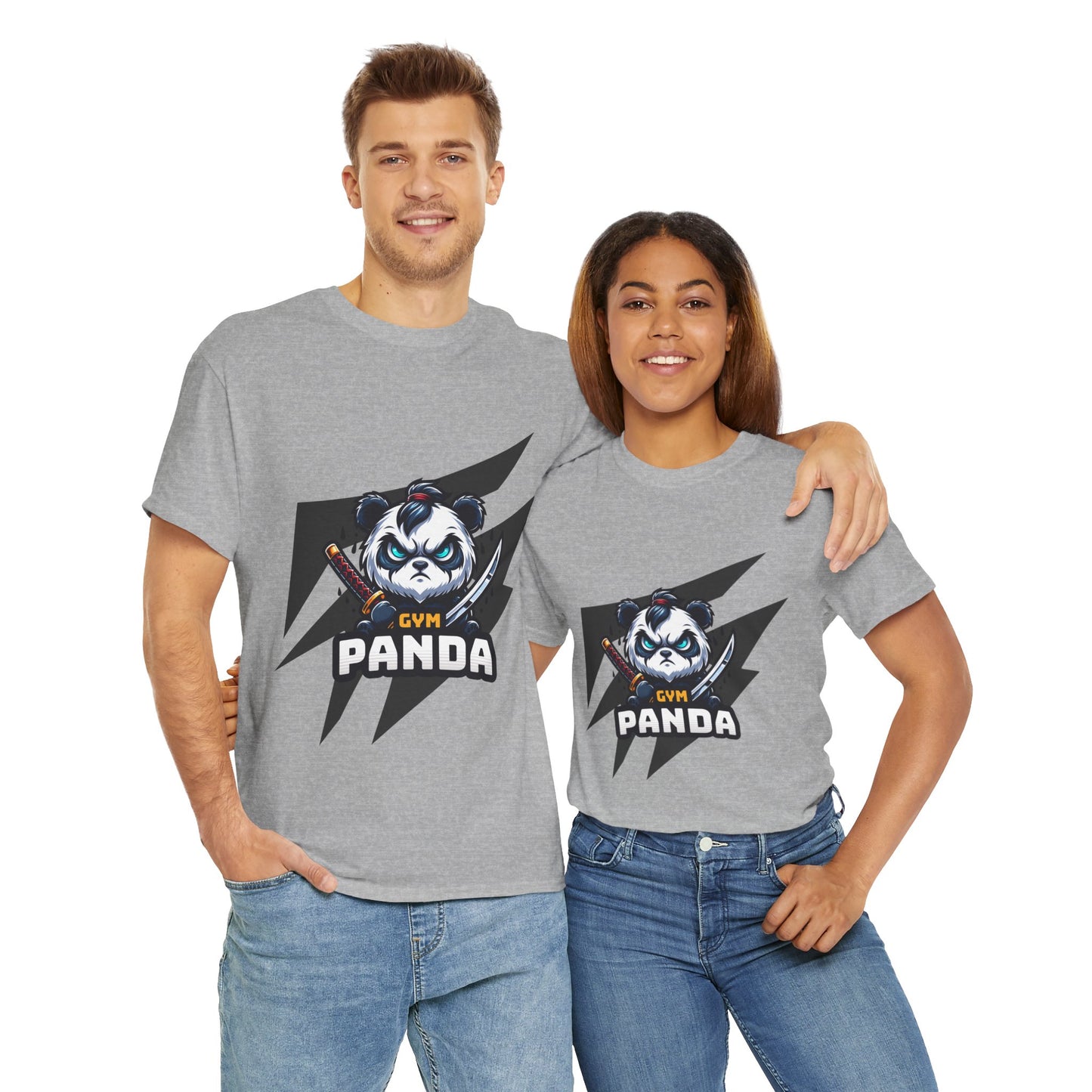 Panda Gym Samurai Shirt Flashlander Performance T-Shirt Cotton Unisex Charcoal Black Graphic Tee