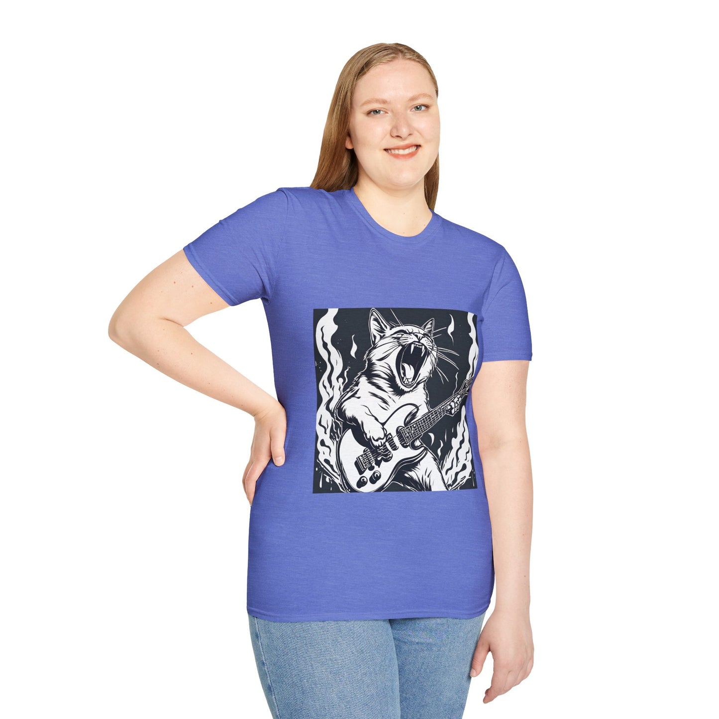 Cat Playing Guitar Flashlander Gym Shirt