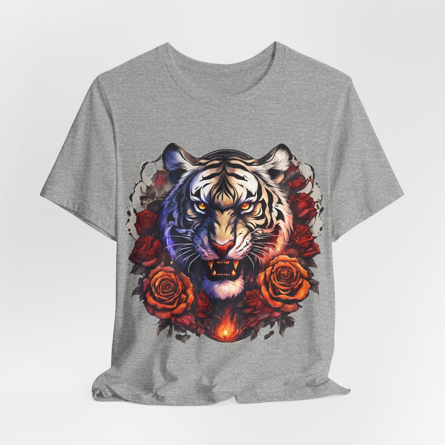 White Tiger Flames Flashlander Gym Shirt