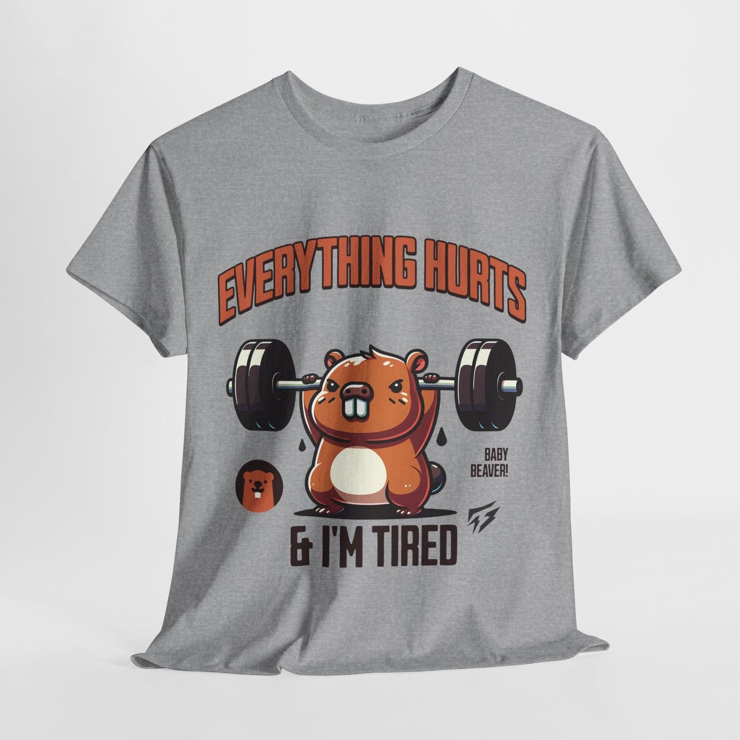 T-shirt de sport Beaver Everything Hurts &amp; I'm Tired T-shirt de sport Flashlander en coton unisexe noir anthracite T-shirt graphique de performance