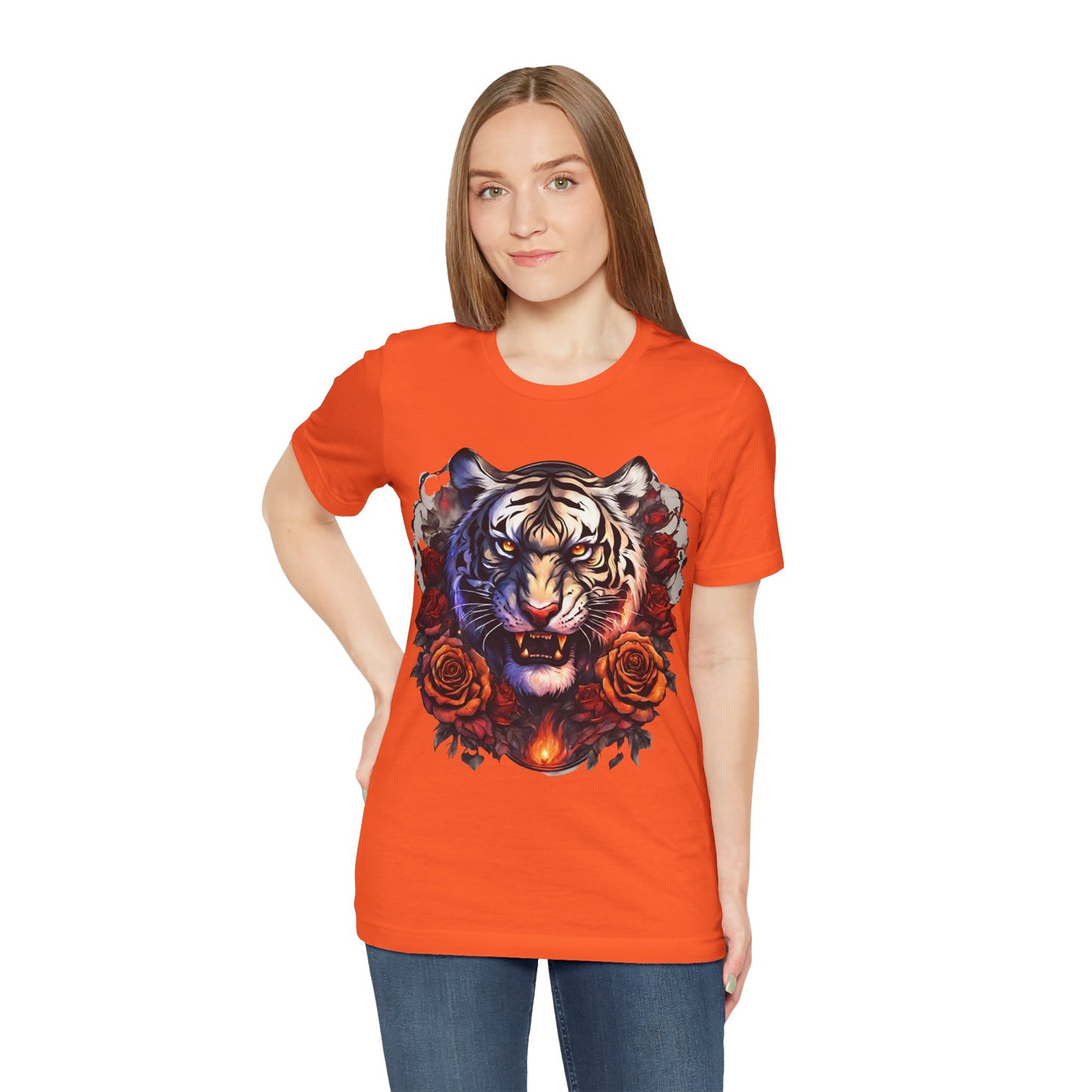 White Tiger Flames Flashlander Gym Shirt