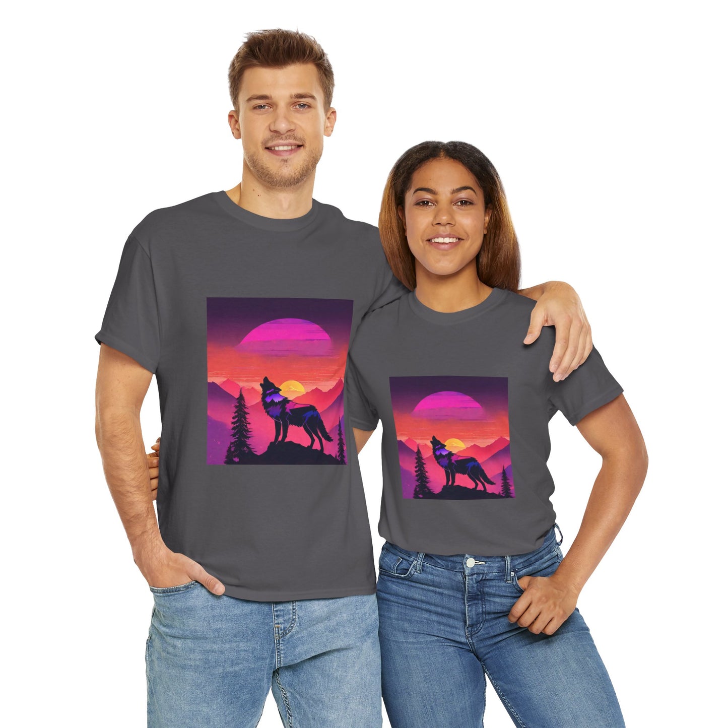 Wolf Majestic Sunset Gaphic Tee Flashlander