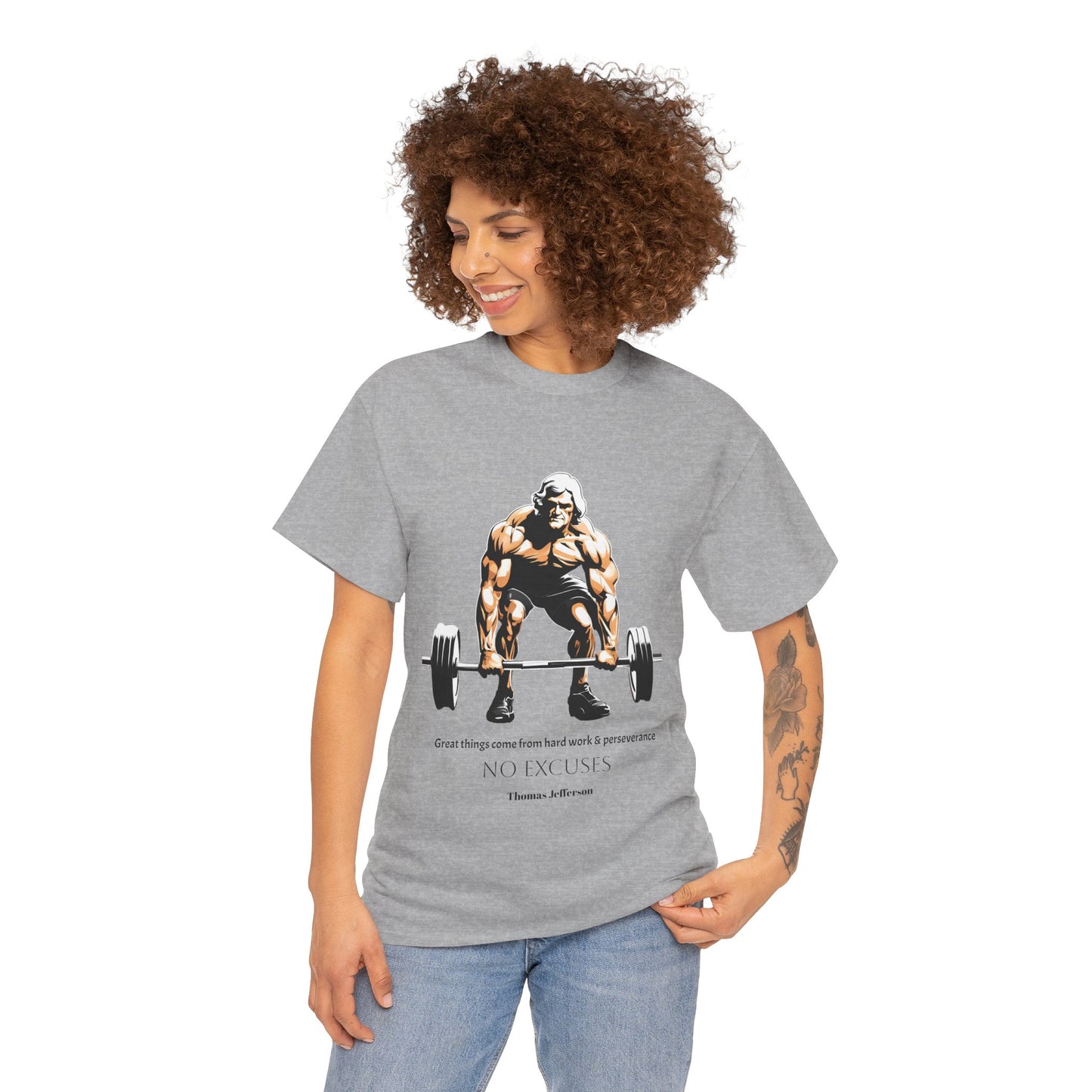 Thomas Jefferson Bodybuilder Shirt - Flashlander Great Things Come From Hard Work And Perseverance, No excuses Graphic Tee