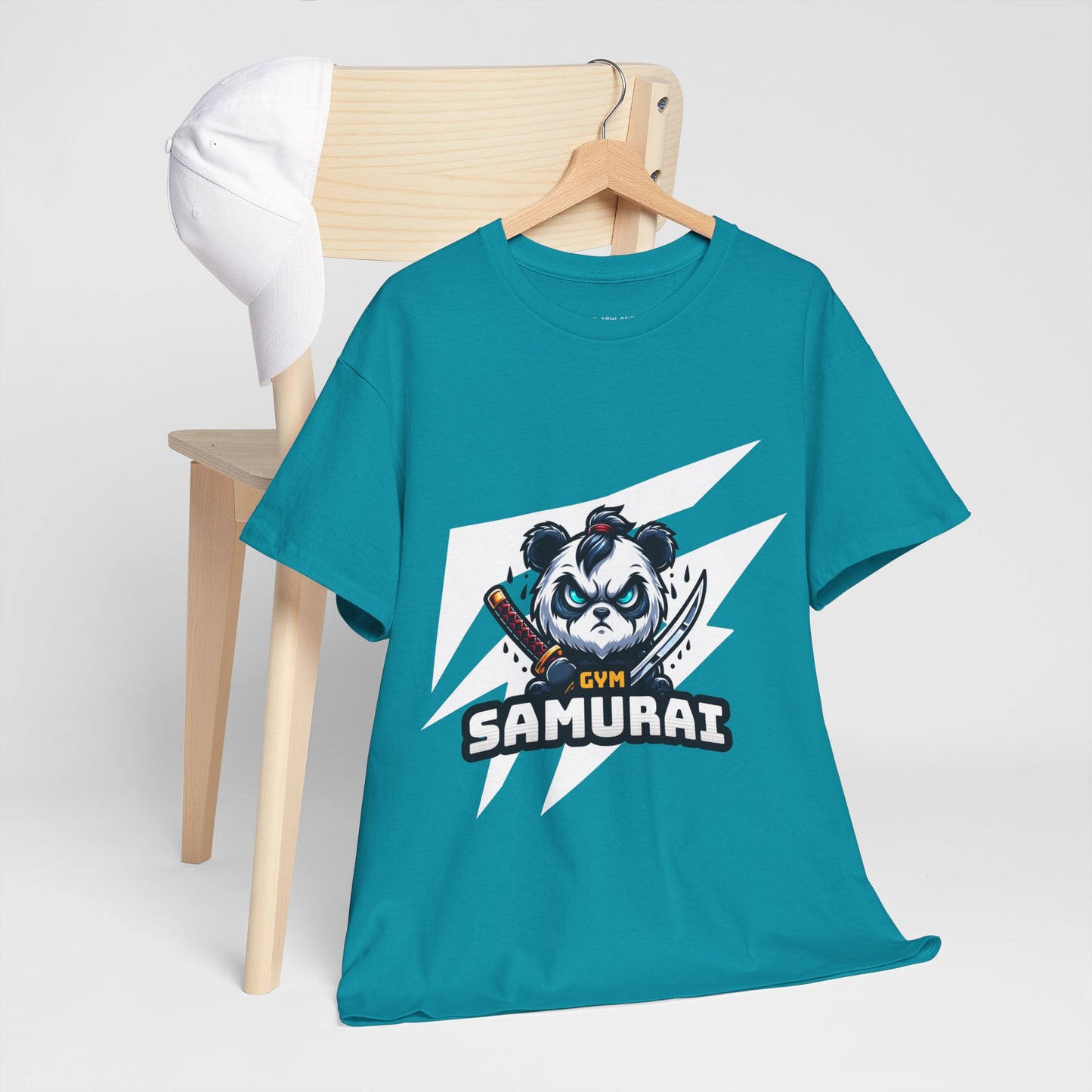 Panda Gym Samurai Shirt Flashlander Performance T-Shirt Cotton Unisex Charcoal Black Graphic Tee