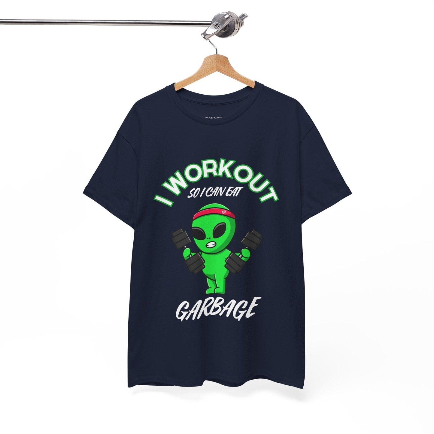 Alien I Workout So I Can Eat Garbage Graphic Tee Flashlander