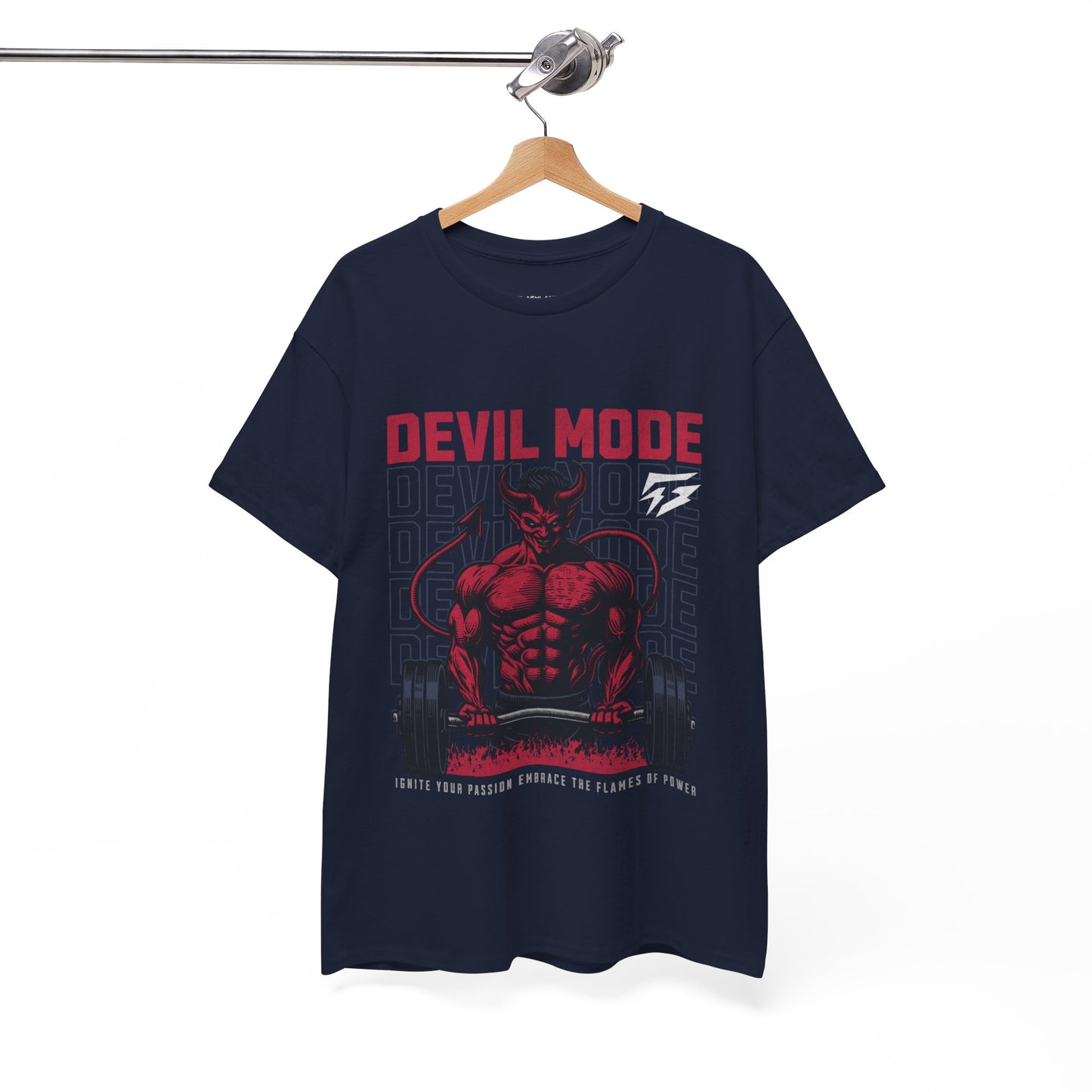 Devil Mode Gym Shirt Flashlander Cotton Unisex Charcoal Black Performance Graphic Tee