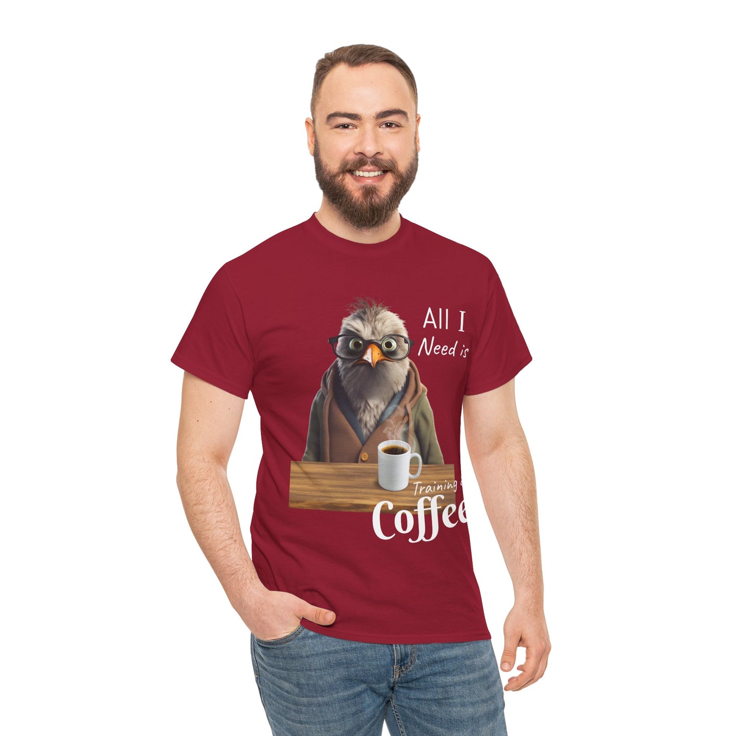 Tout ce dont j'ai besoin, c'est d'une formation et d'un café - T-shirt drôle d'oiseau - Flashlander Gym Shirt