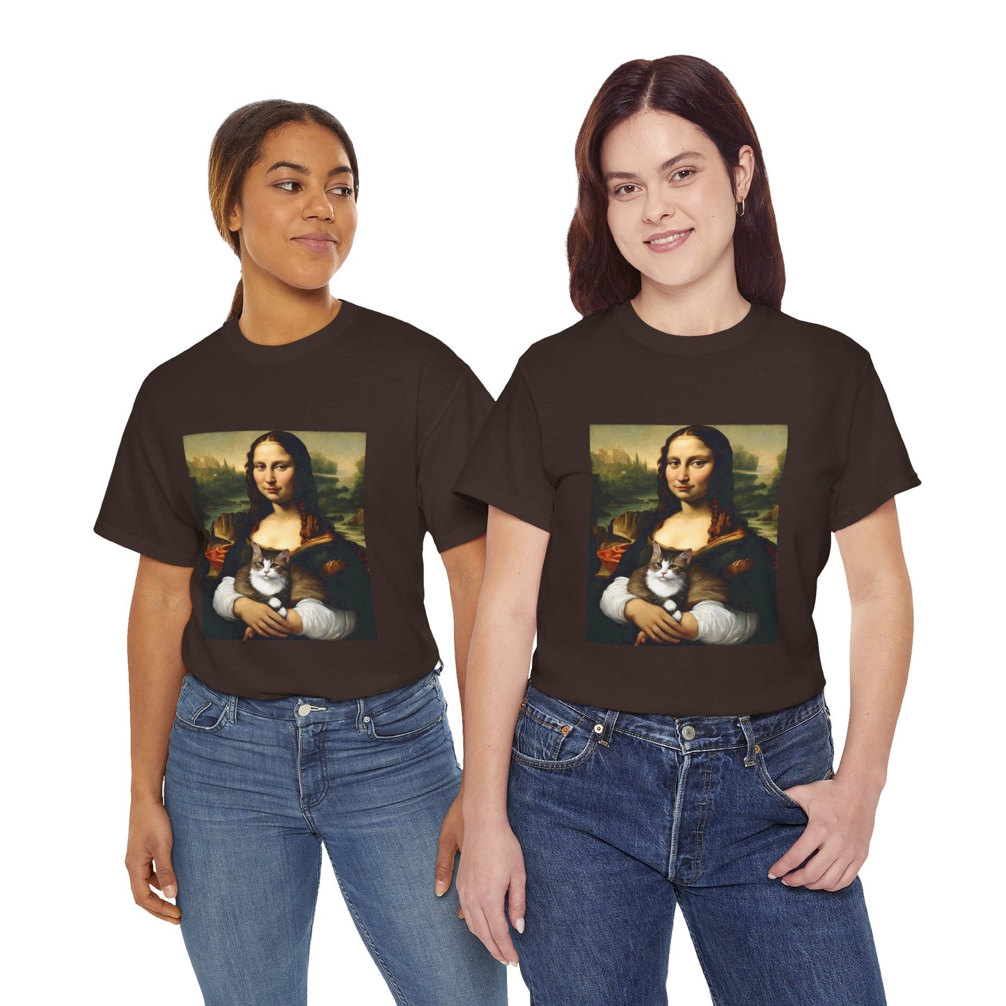 Mona Lisa with Cat - Flashlander Gym Shirt