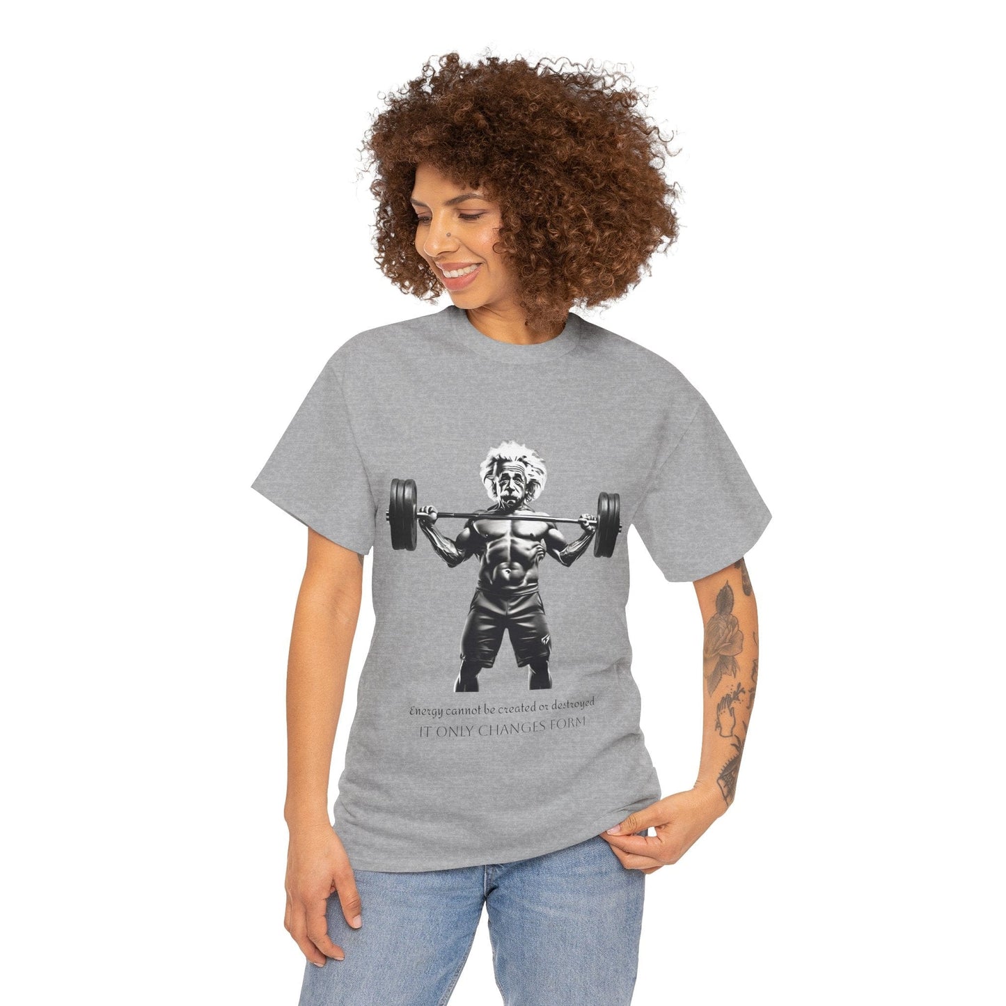 Camiseta de culturista Albert Einstein: la energía de Flashlander no se puede crear ni destruir, solo cambia de forma. Camiseta gráfica con cita