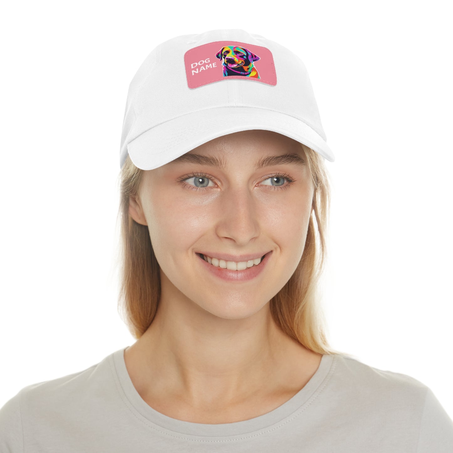 Retriever Cap Sportswear Cap Dog Labrador Retriever Pop Art Cap Dad Hat with Leather Patch (Rectangle) Custom Hat Flashlander