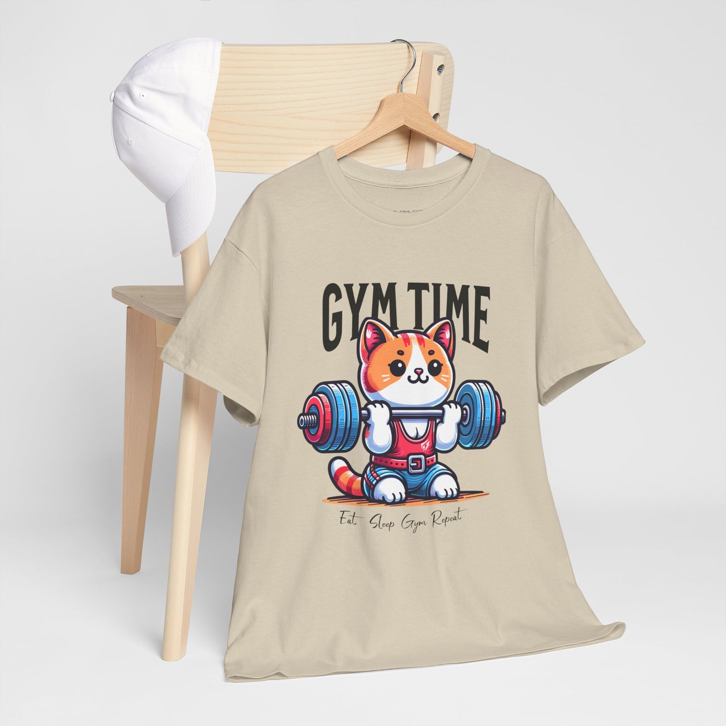 Cute Cat Gym Time Shirt Flashlander Graphic Tee