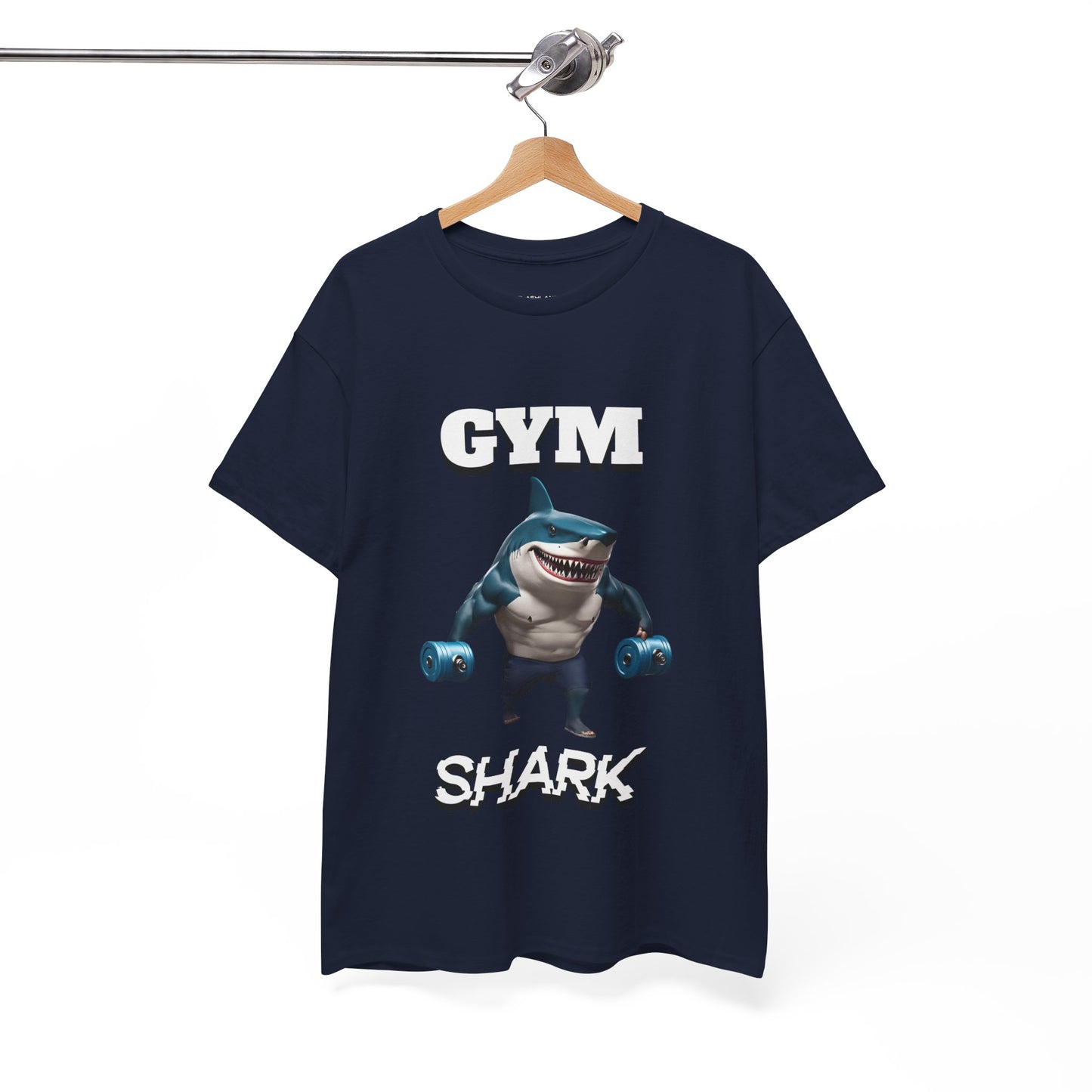 Gym Shark Performance Shirt Flashlander Cotton Unisex Charcoal Black Graphic Tee