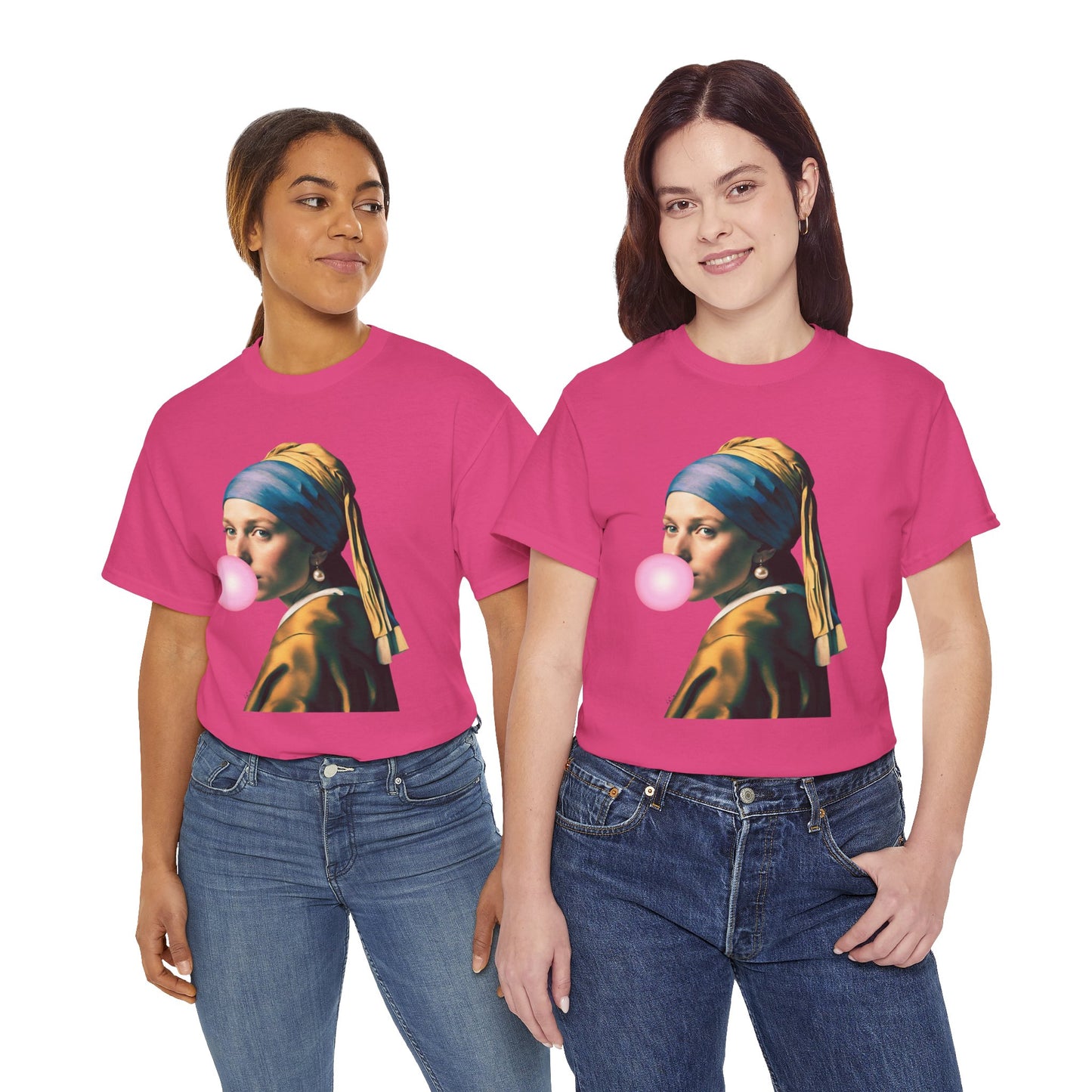 Bubble Gum Girl with a Pearl Earring Johannes Vermeer - Flashlander Gym Shirt