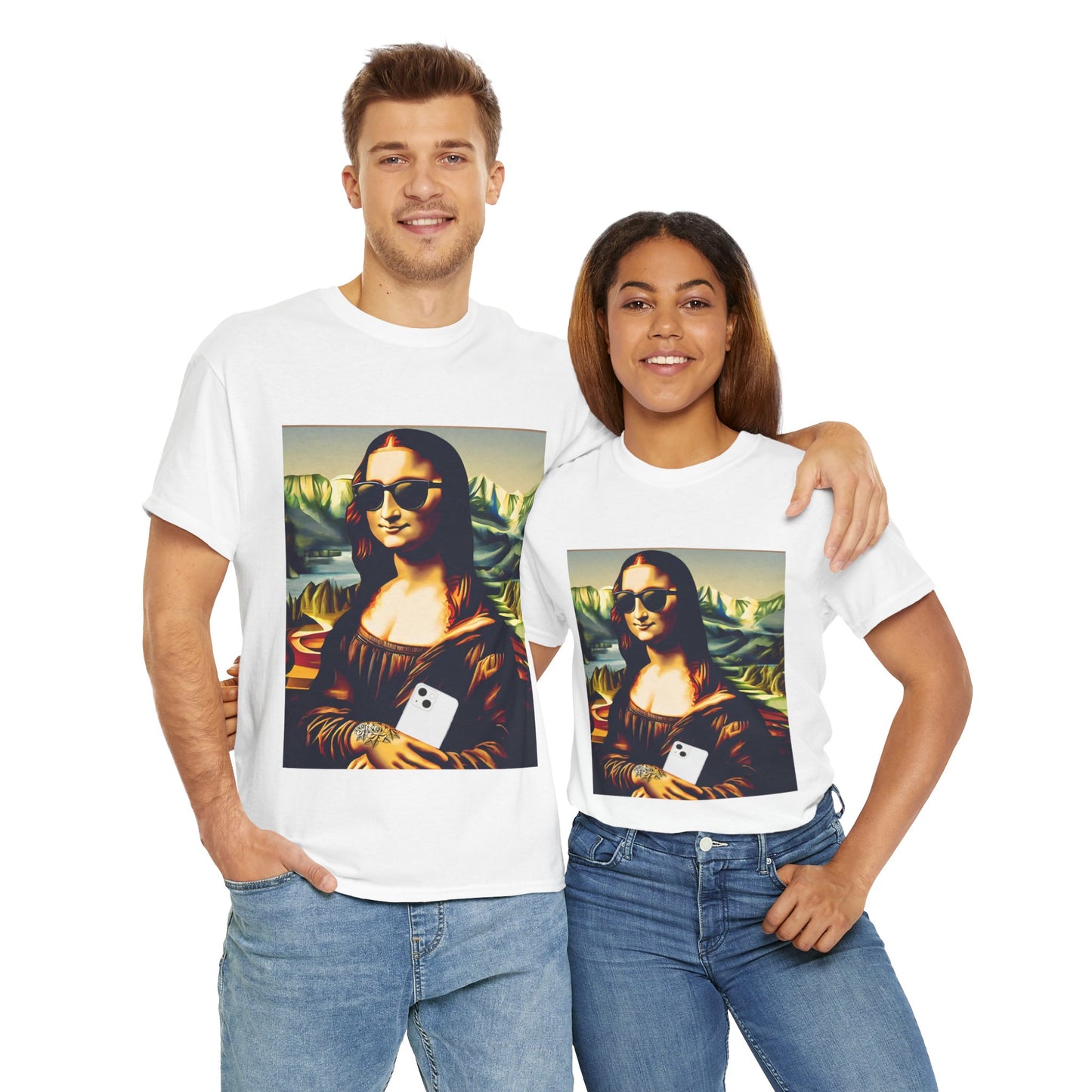 Camiseta deportiva de Flashlander: Mona Lisa moderna y divertida 