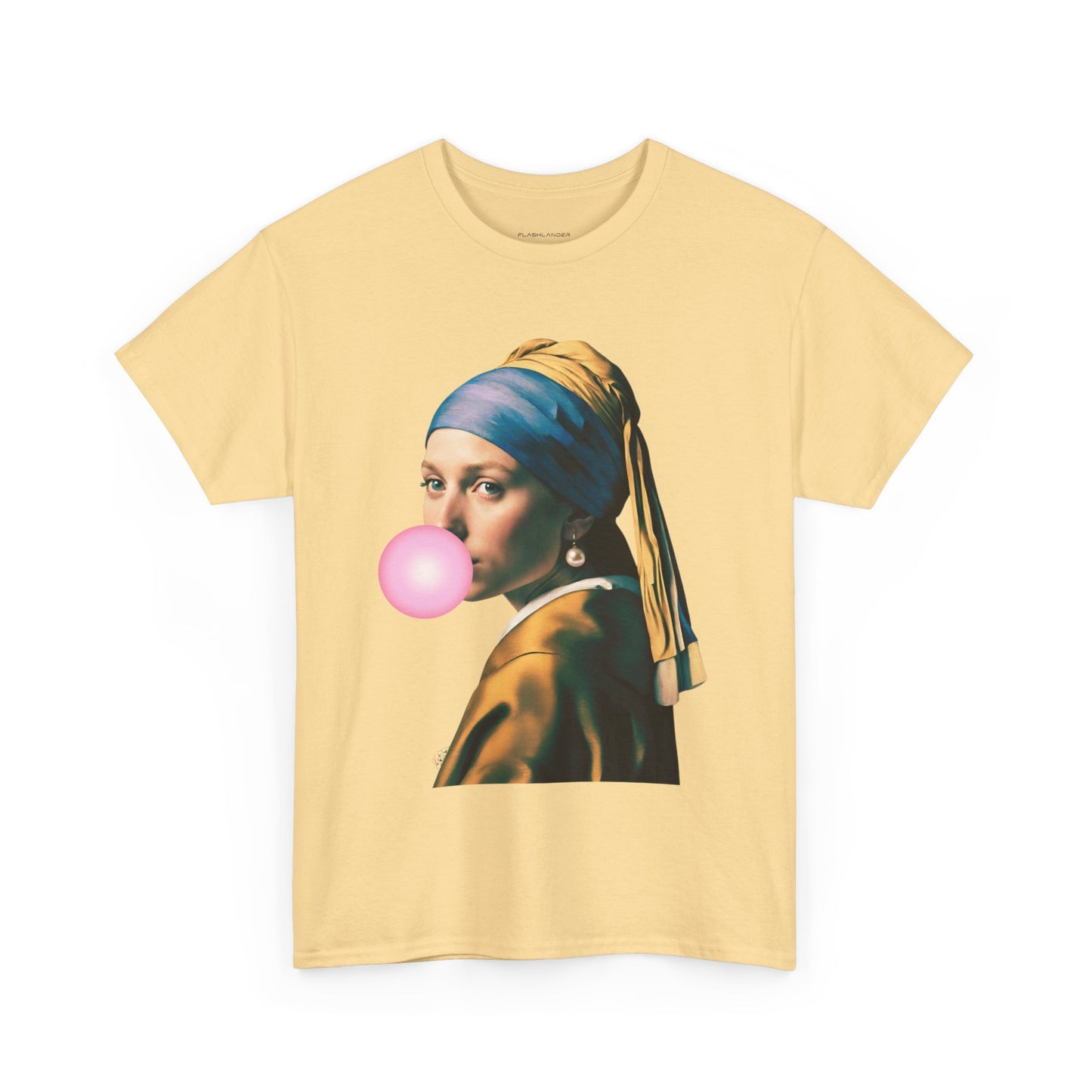 Bubble Gum Girl with a Pearl Earring Johannes Vermeer - Flashlander Gym Shirt