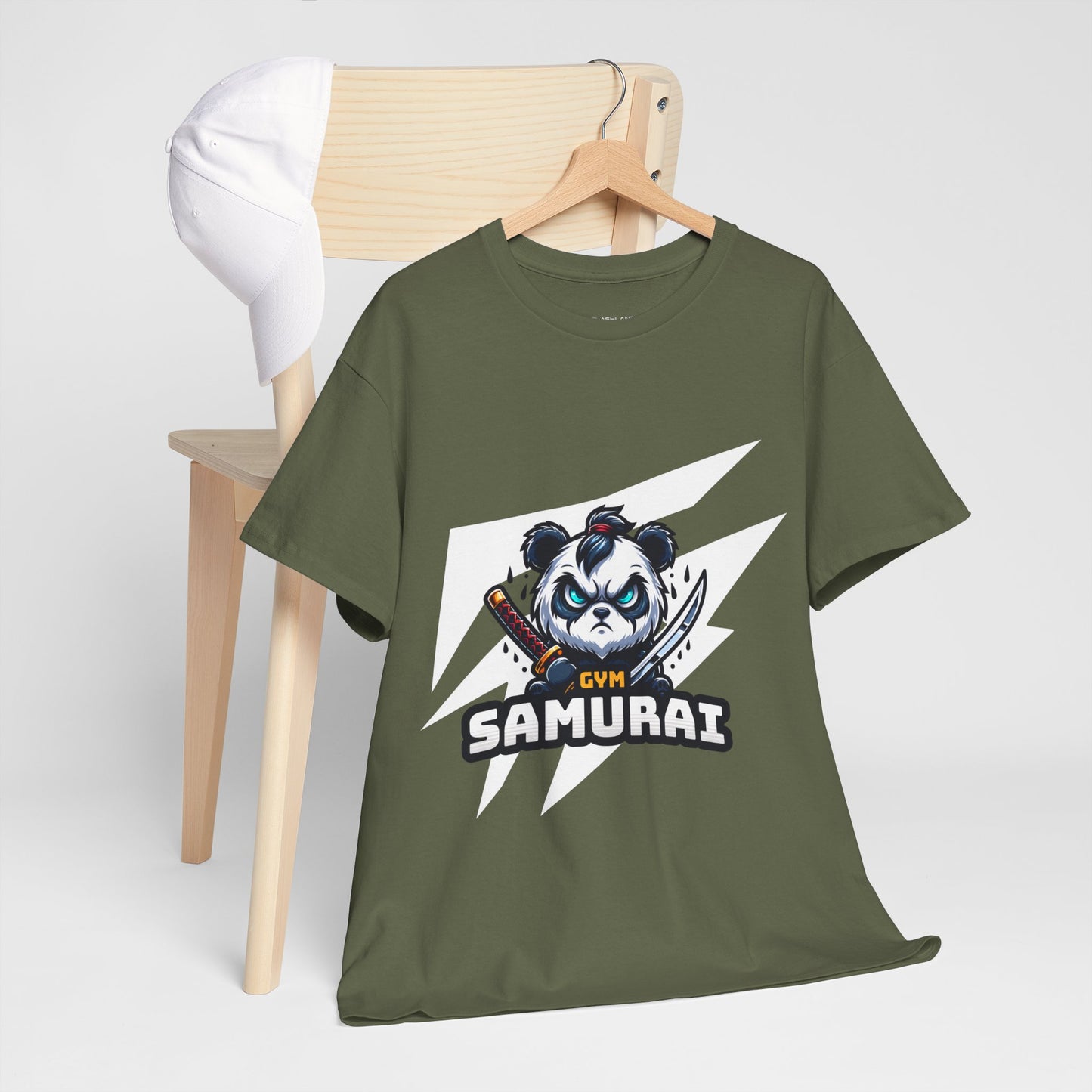 Panda Gym Samurai Shirt Flashlander Performance T-Shirt Cotton Unisex Charcoal Black Graphic Tee