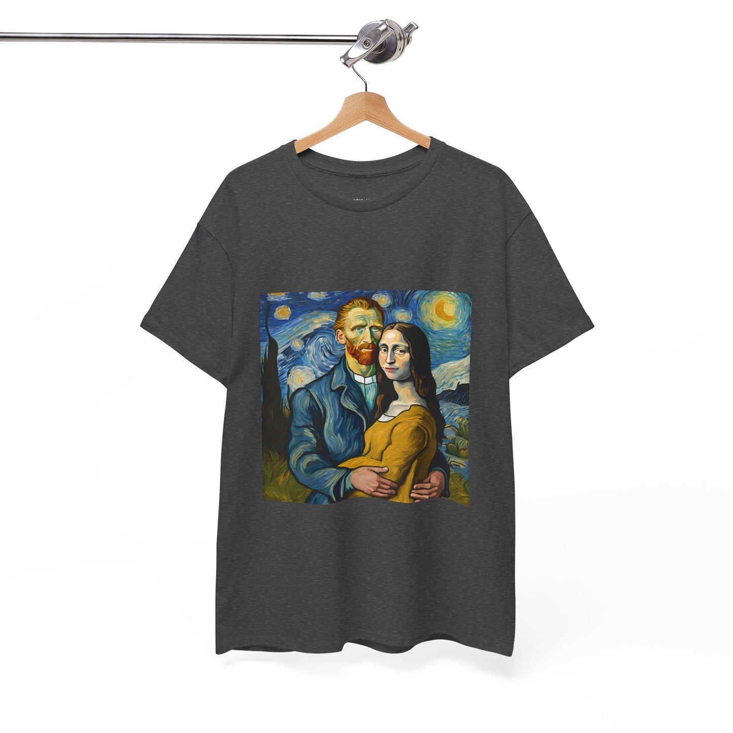 Funny Mona Lisa with Vincent Van Gogh Starry Night - Flashlander Gym Shirt