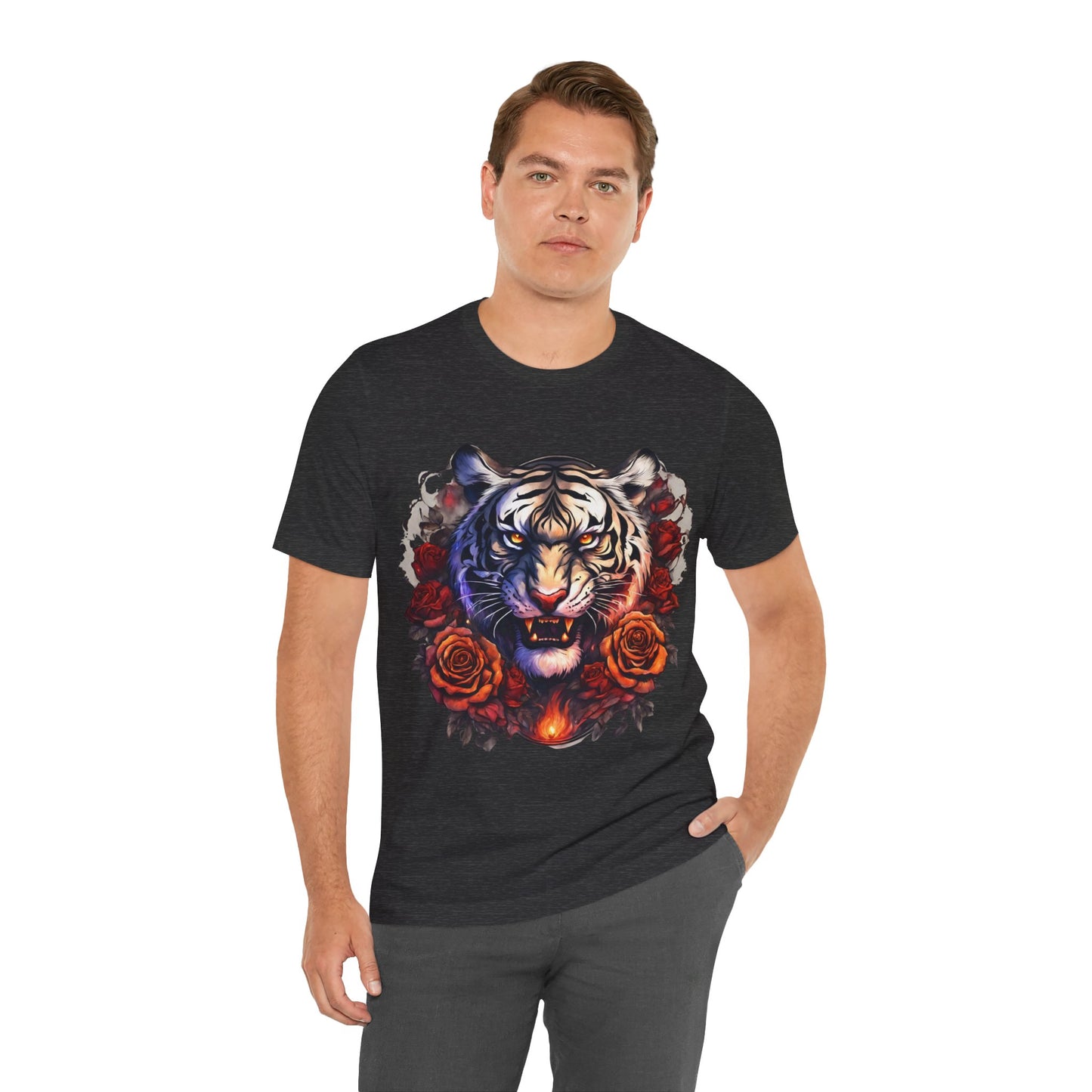 White Tiger Flames Flashlander Gym Shirt