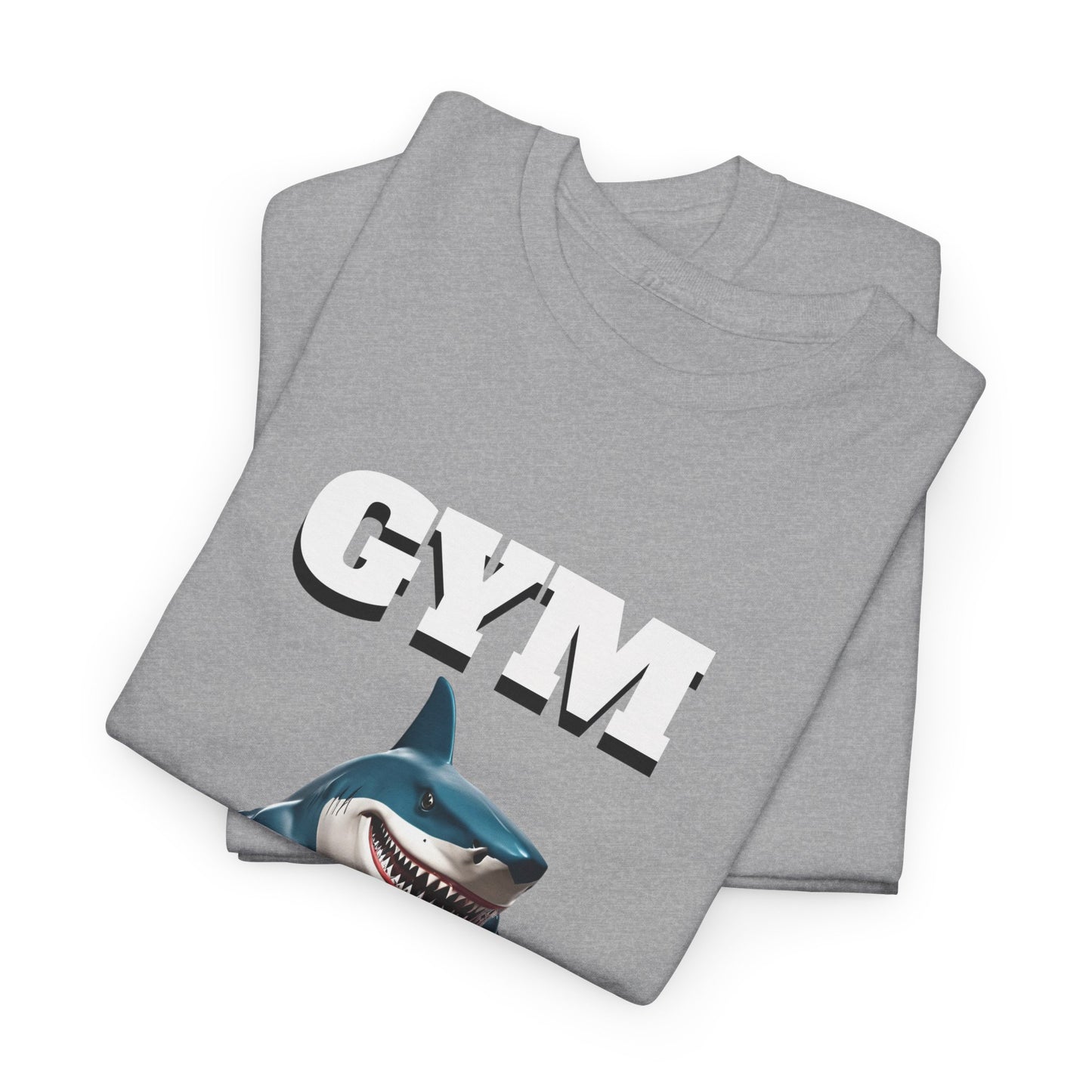 Gym Shark Performance Shirt Flashlander Cotton Unisex Charcoal Black Graphic Tee