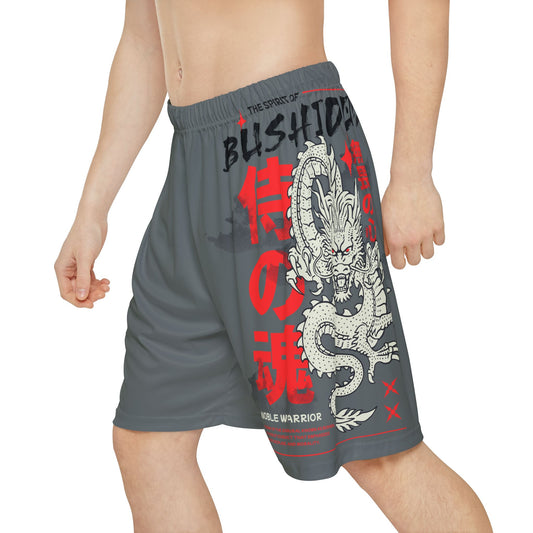 Japanese Dragon Bushido - Flashlander Performance Men’s Gym Shorts Dark Grey