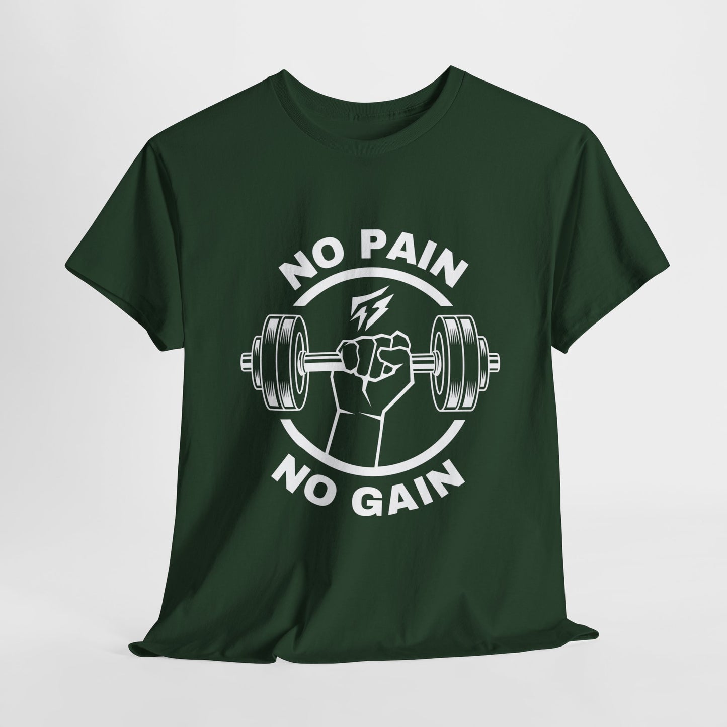 Camiseta de gimnasio Lifting Flashlander con frase "No Pain No Gain"